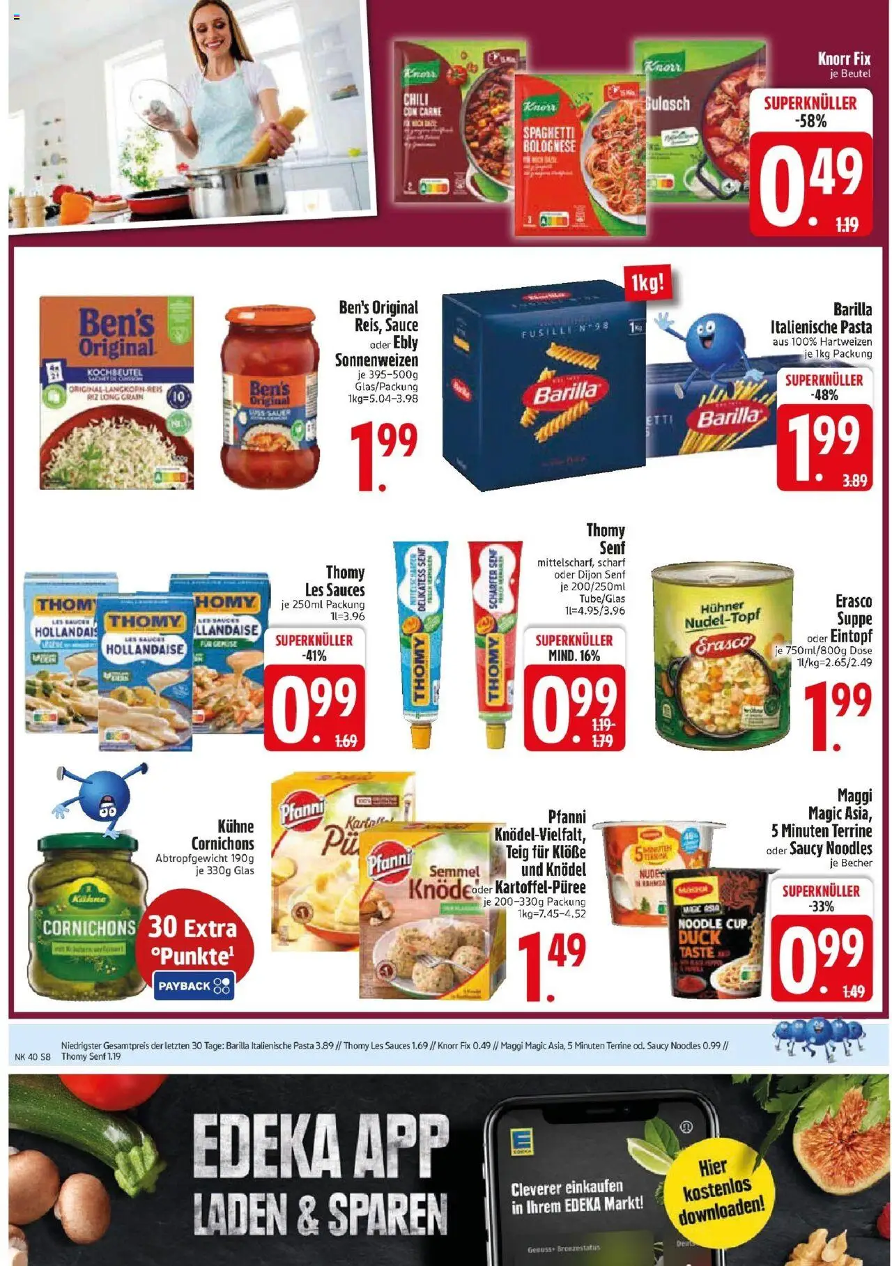 Edeka prospekt Vilgertshofen-Issing	 – gültig ab 28.09.2025 | Seite: 8 | Produkte: Knorr fix, Knorr, Gulasch, Pasta