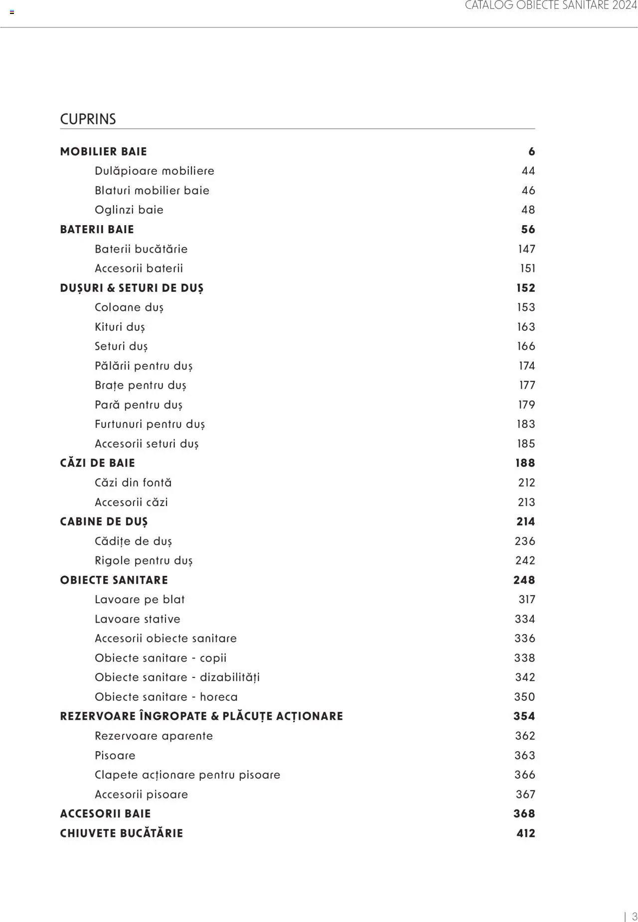 Catalog Romstal – valabil de la 25.11.2024 | Pagină: 3 | Produse: Pară, Bucătărie, Duș, Baterii