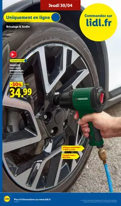 LIDL - Prévisualisation de PARKSIDE Clé à chocs pneumatique, Dans une mallette de rangement L'unité. Vitesse nominale: 7000 tr/min Couple max.: 850 Nm valide à partir de 30.04.2026 | Page: 33 | Produits: Clé