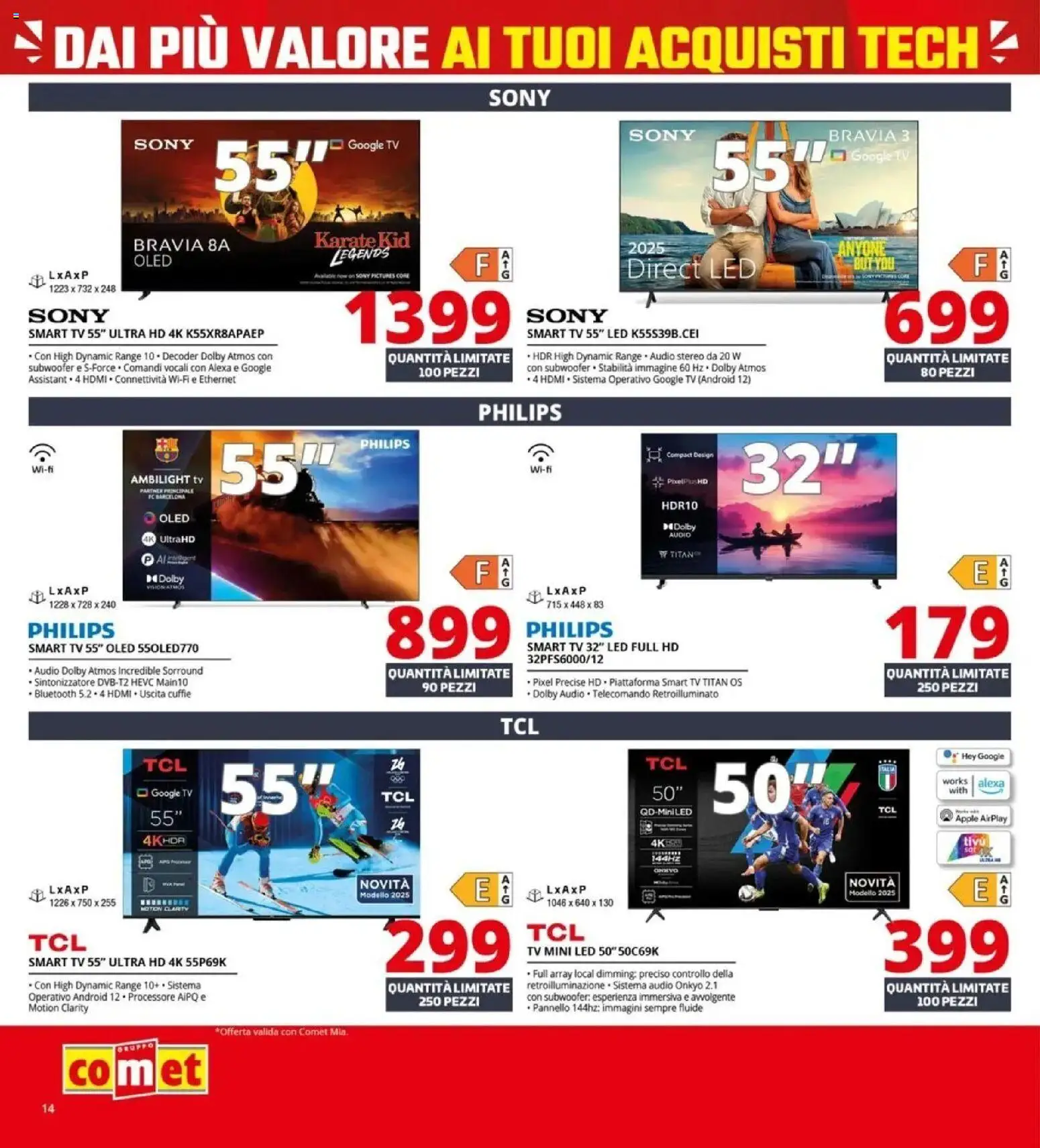 Volantino Comet del 05.03.2026 | Pagina: 14 | Prodotti: smart TV, TV, Audio, Cuffie