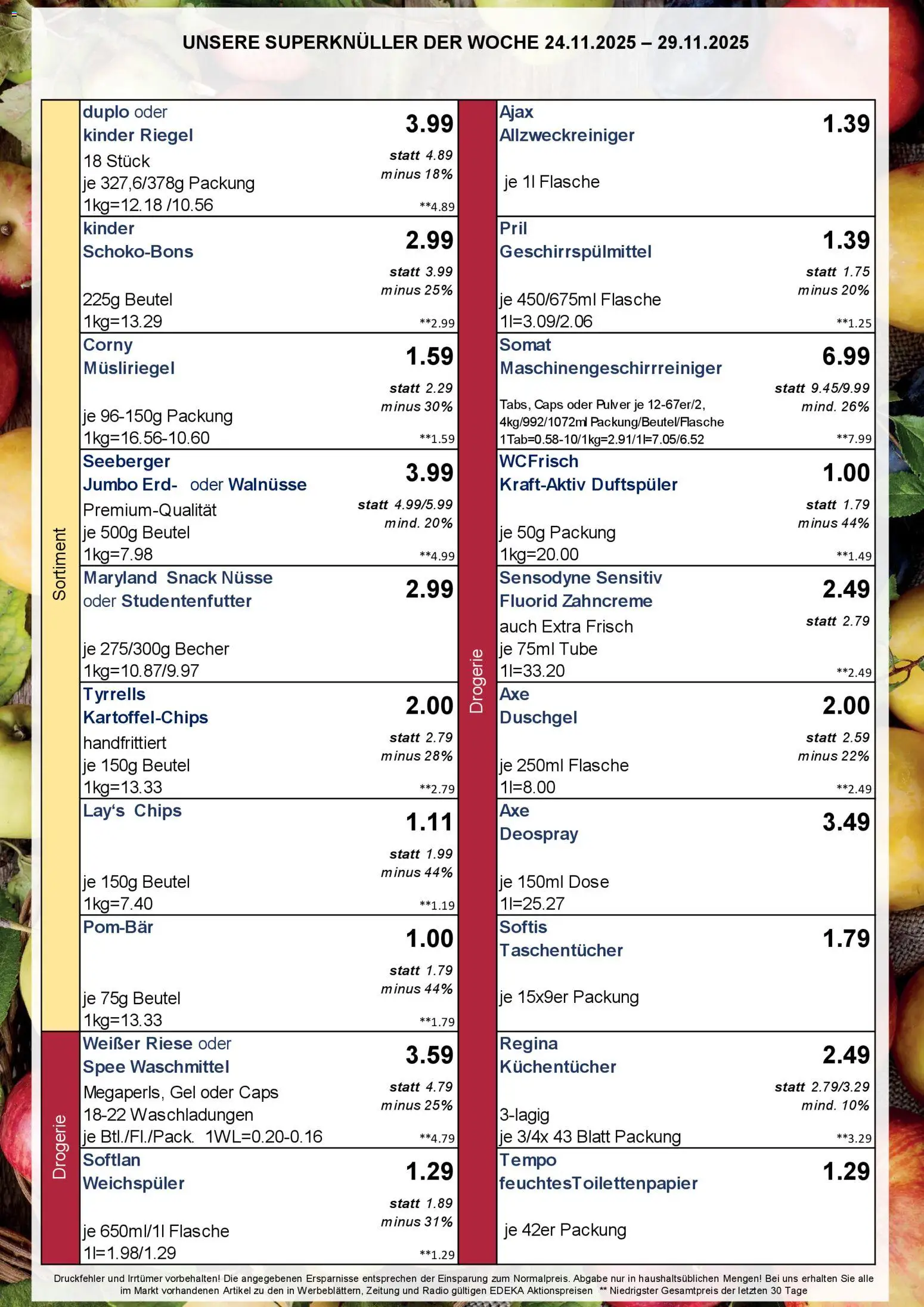 Simmel - Bayern – gültig ab 24.11.2025 | Seite: 3 | Produkte: Weichspüler, Geschirrspülmittel, Tempo, Radio