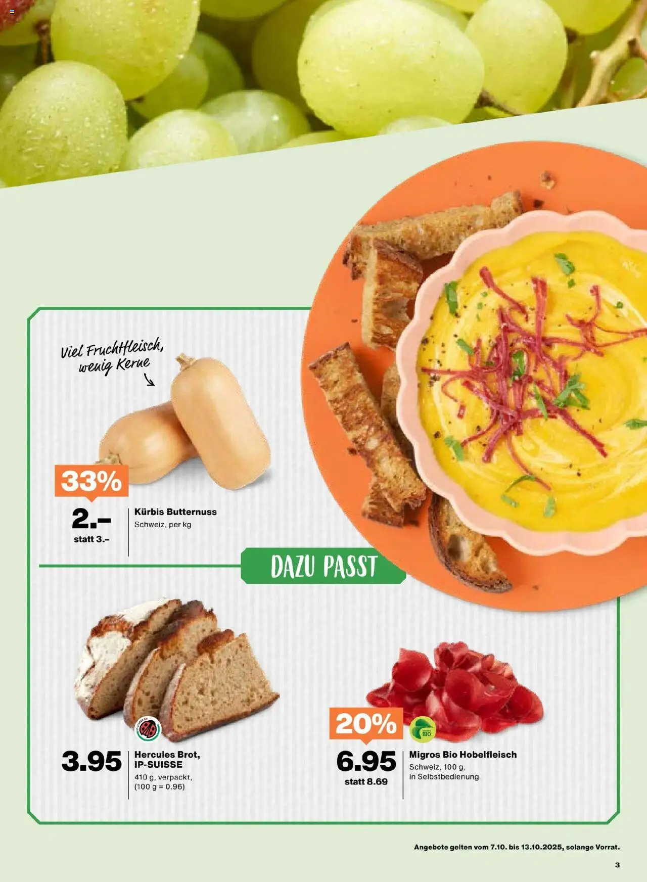 Migros Aktionen – gültig ab 07.10.2025 | Seite: 3 | Produkte: Kürbis