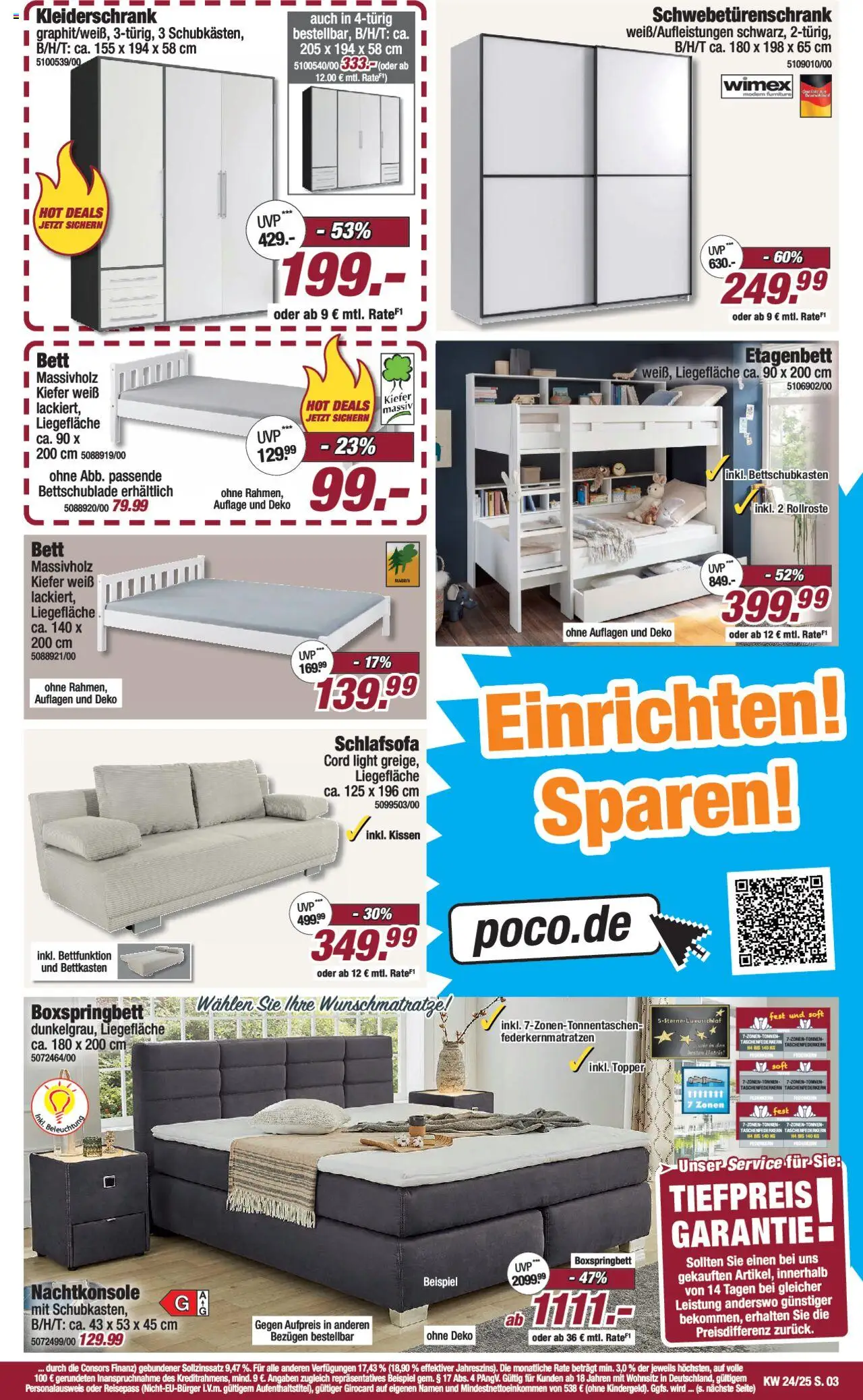 Poco Prospekt 	 - gültig ab dem 07.06.2025 | Seite: 3 | Produkte: Schlafsofa, Bett, Schwebetürenschrank, Topper