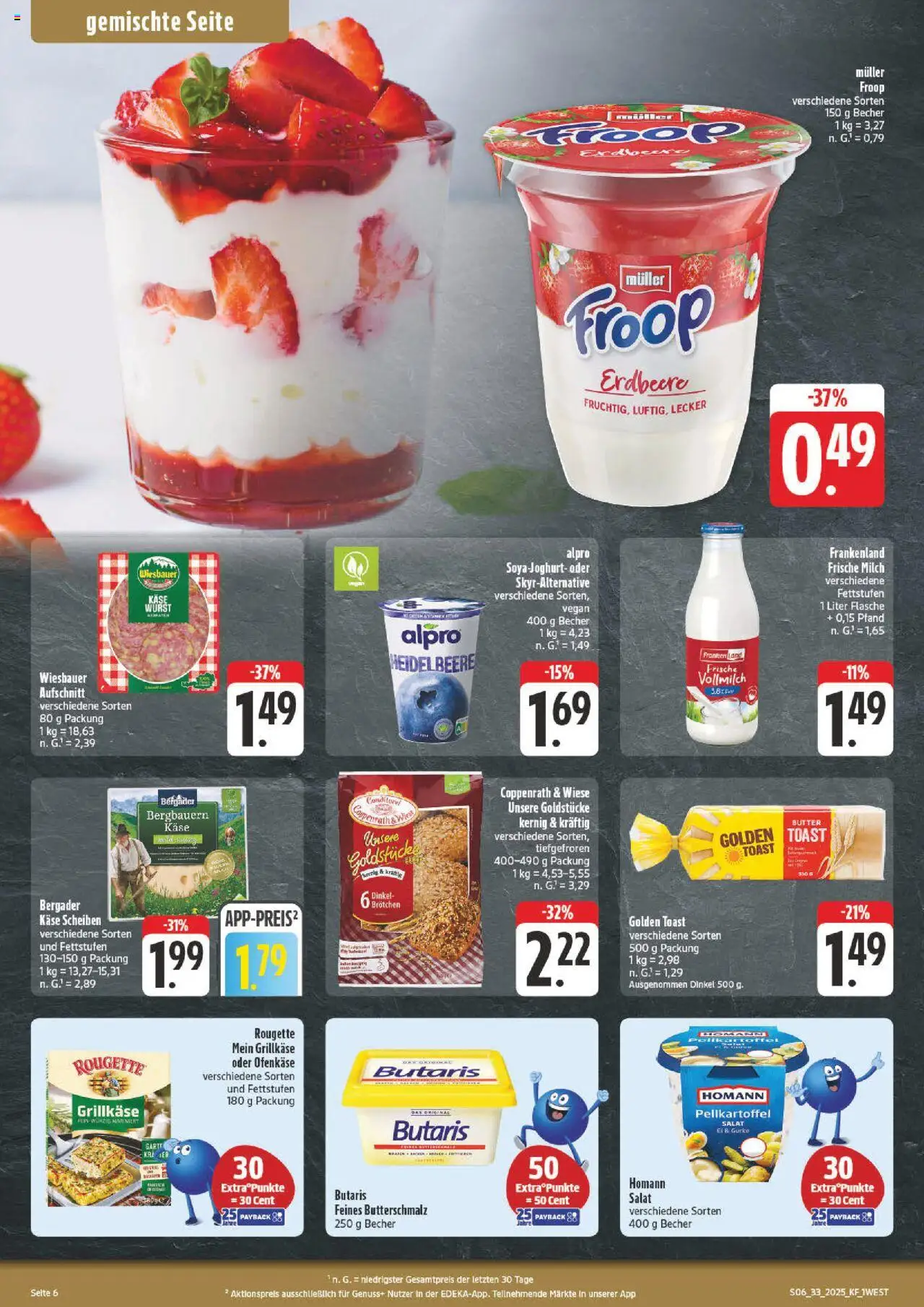 nah & gut Prospekt 	 - gültig ab dem 11.08.2025 | Seite: 6 | Produkte: Milch, Butter, Käse, Salat