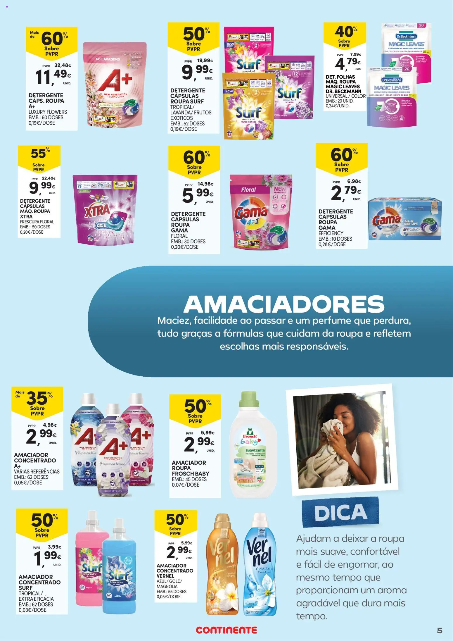 Continente - Açores Limpeza do Lar │ válido de 24.02.2026 | Página: 5 | Produtos: Perfume, Fragrância, Amaciador de roupa, Detergente