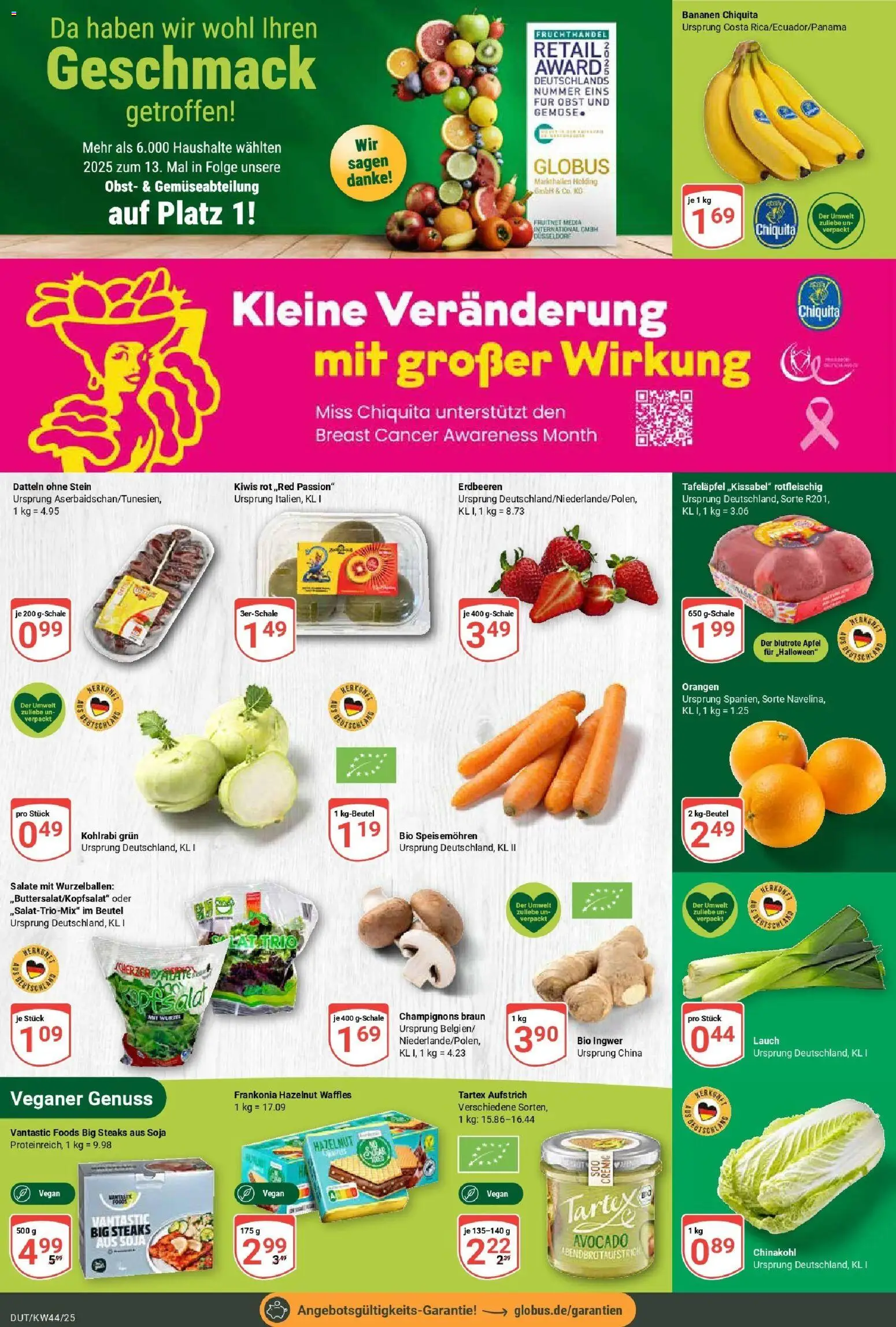 Globus prospekt Wetzlar-Dutenhofen	 – gültig ab 26.10.2025 | Seite: 9 | Produkte: Äpfel, Bananen, Orangen, Obst
