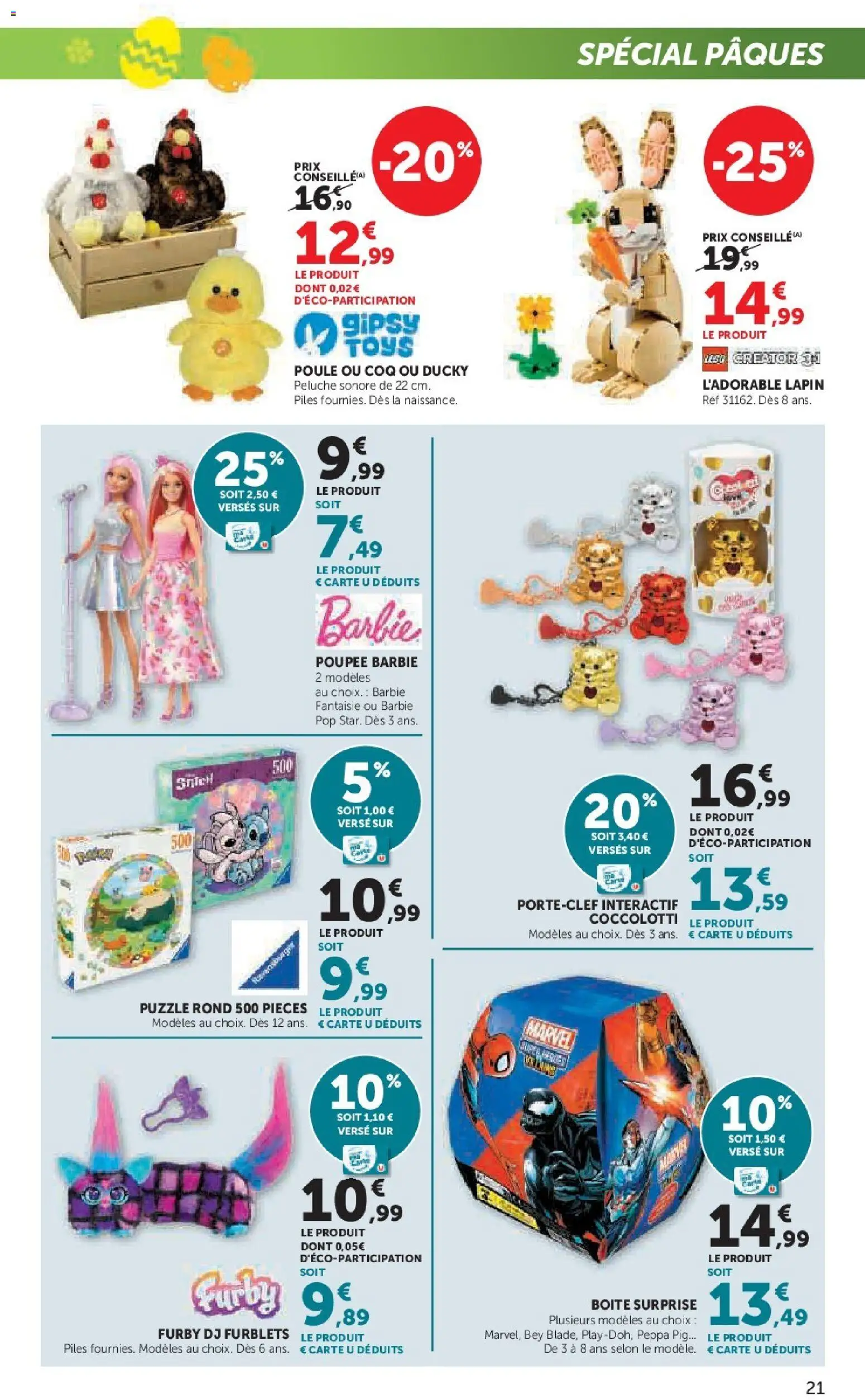 {H1} | Page: 21 | Produits: Poupée, Peluche, Lapin, Piles