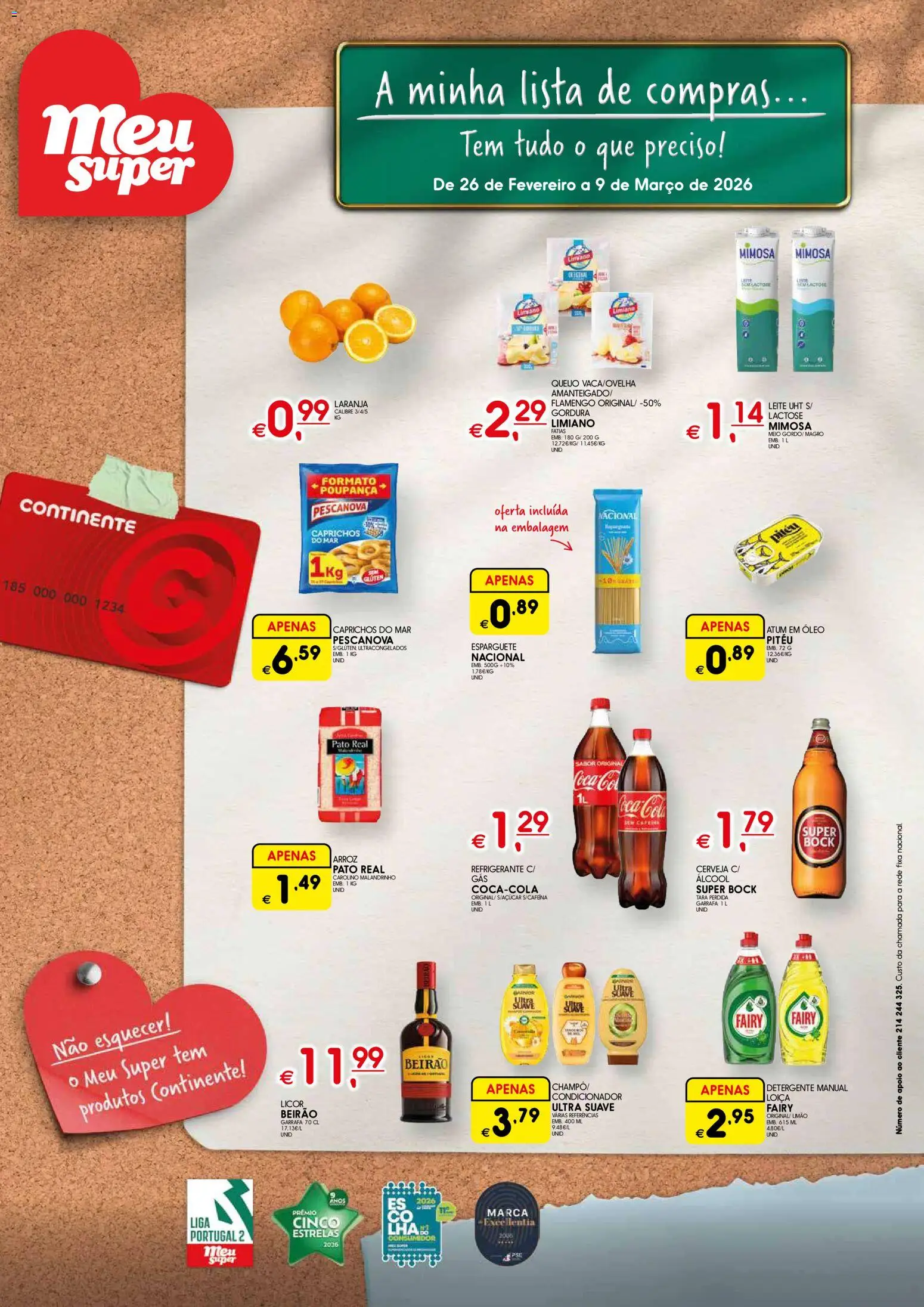 Meu Super folheto │ válido de 26.02.2026 | Página: 1 | Produtos: Refrigerante, Detergente, Leite, Cerveja