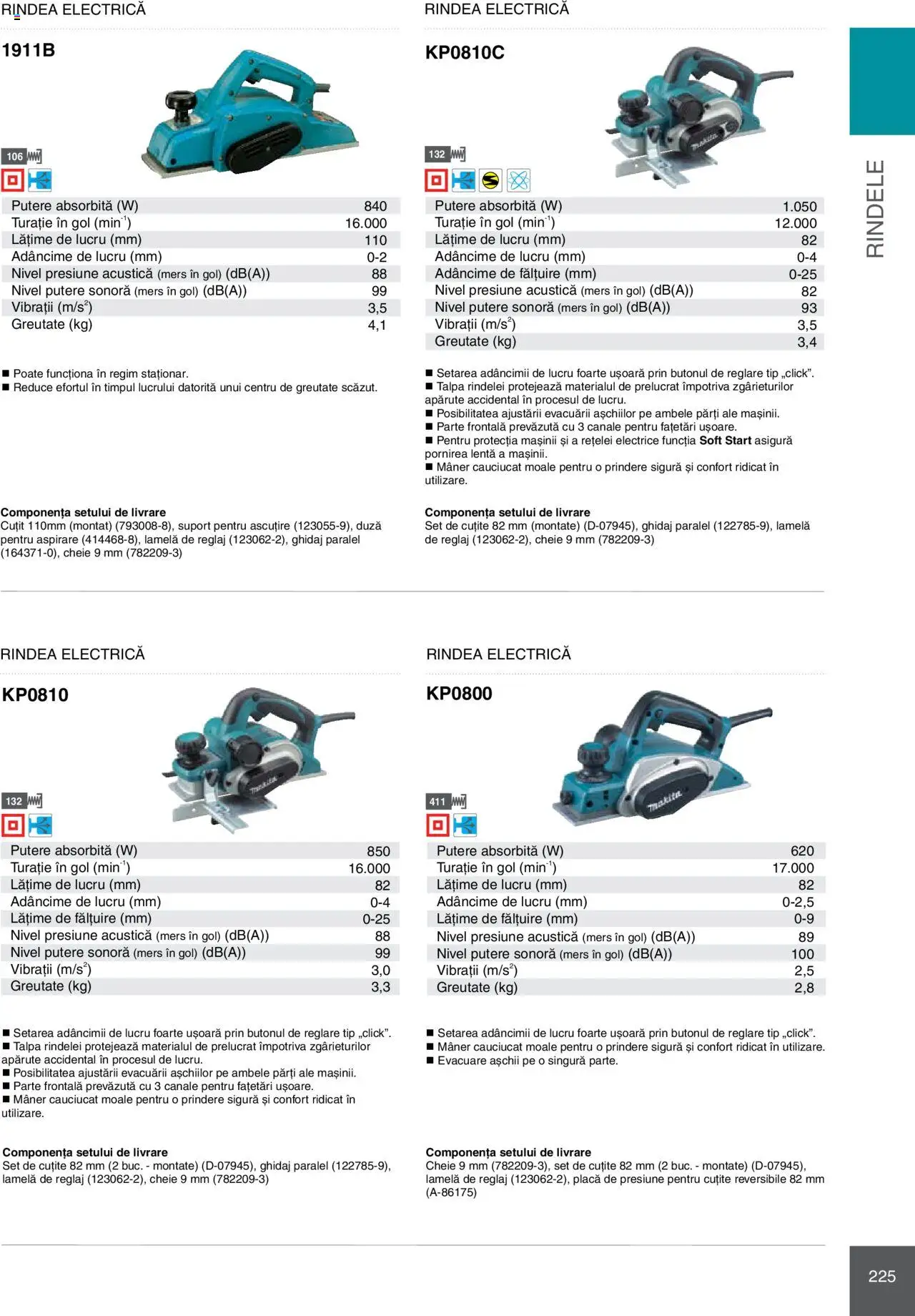 Noul catalog Makita – valabil de la 08.01.2025 | Pagină: 225 | Produse: Mâner, Cuțit