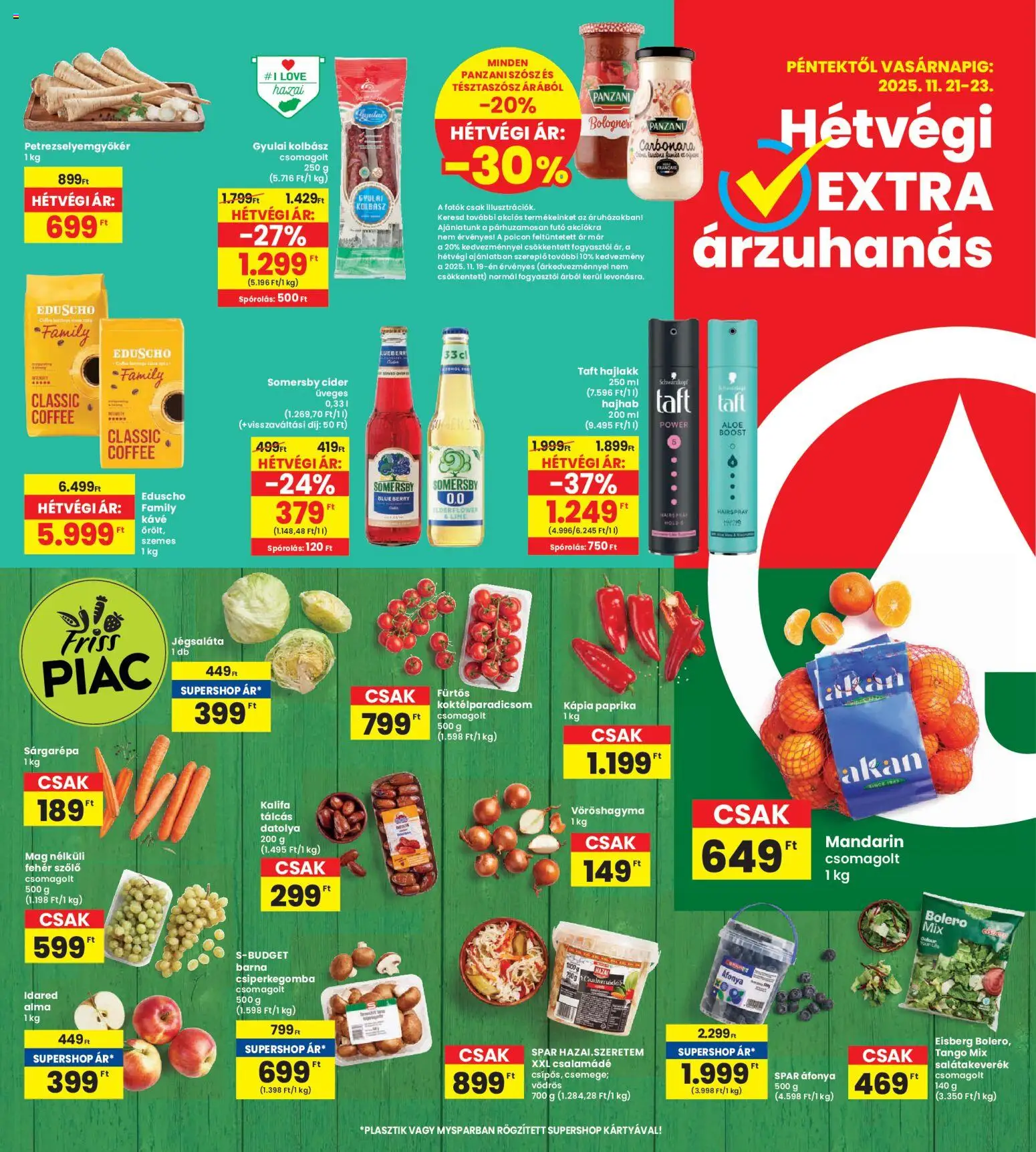 Interspar akciós ujság - amely érvényes a következő dátumtól: 20.11.2025 | Oldal: 20 | Termékek: Csiperkegomba, Datolya, Kolbász, Kápia paprika