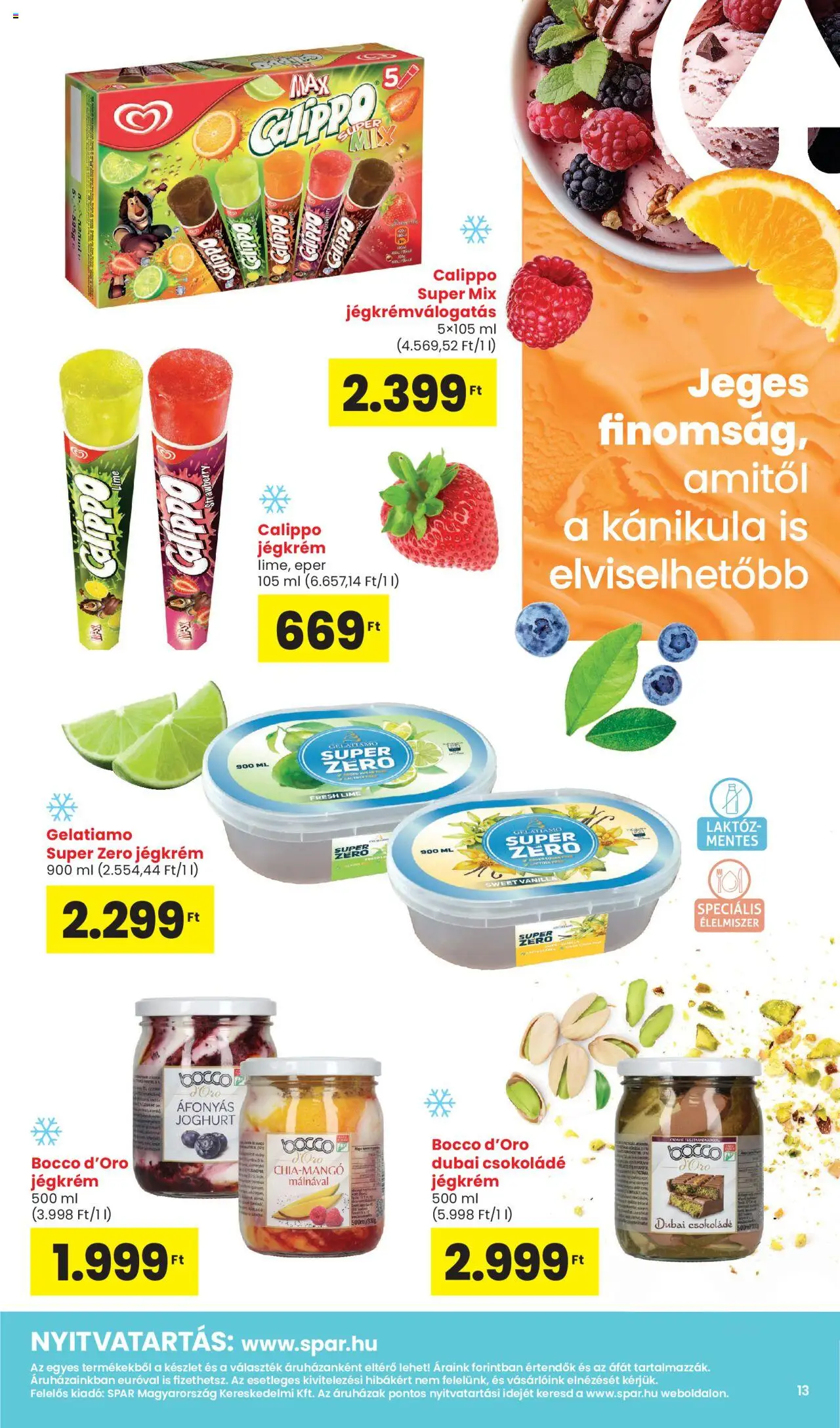 Interspar akciós ujság - amely érvényes a következő dátumtól: 15.05.2025 | Oldal: 13 | Termékek: Joghurt, Csokoládé, Eper, Jégkrém