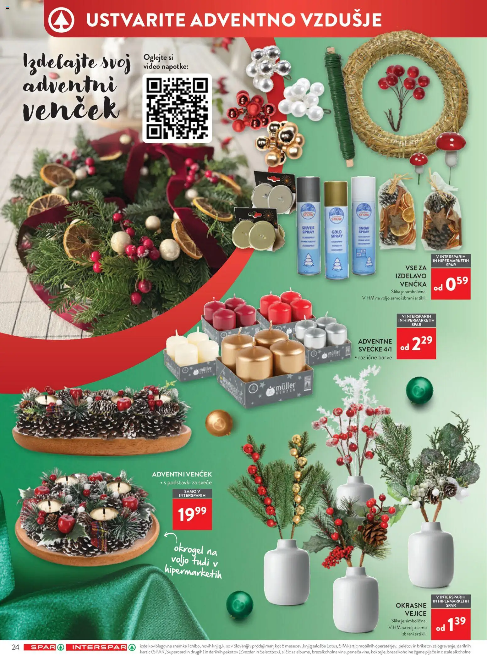 Novi Spar katalog ponudbe – veljaven od 12.11.2025 | Stran: 30 | Izdelki: Video, Svece