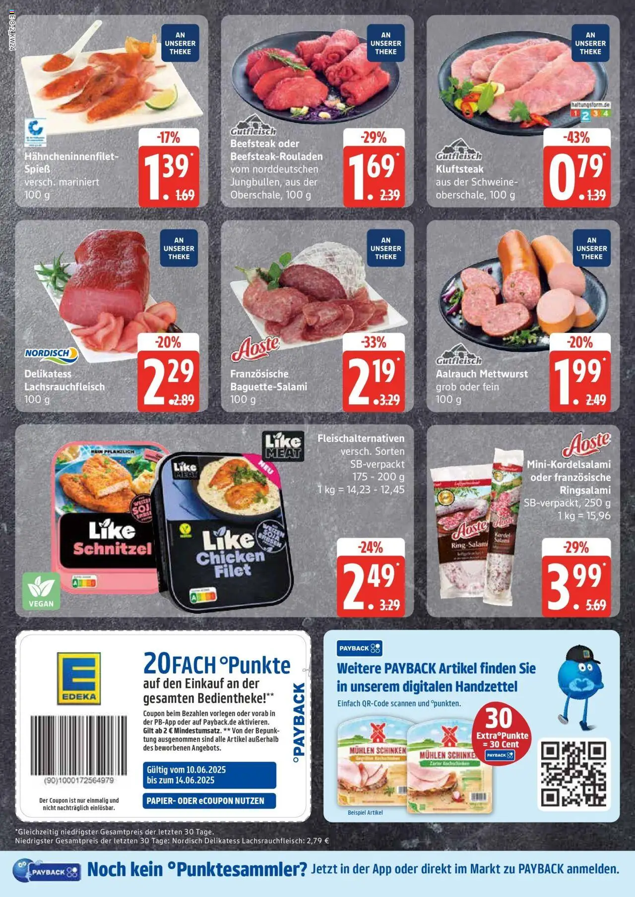 Edeka prospekt Großenwiehe	 - gültig ab dem 08.06.2025 | Seite: 8 | Produkte: Theke, Schnitzel, Like meat, Schinken