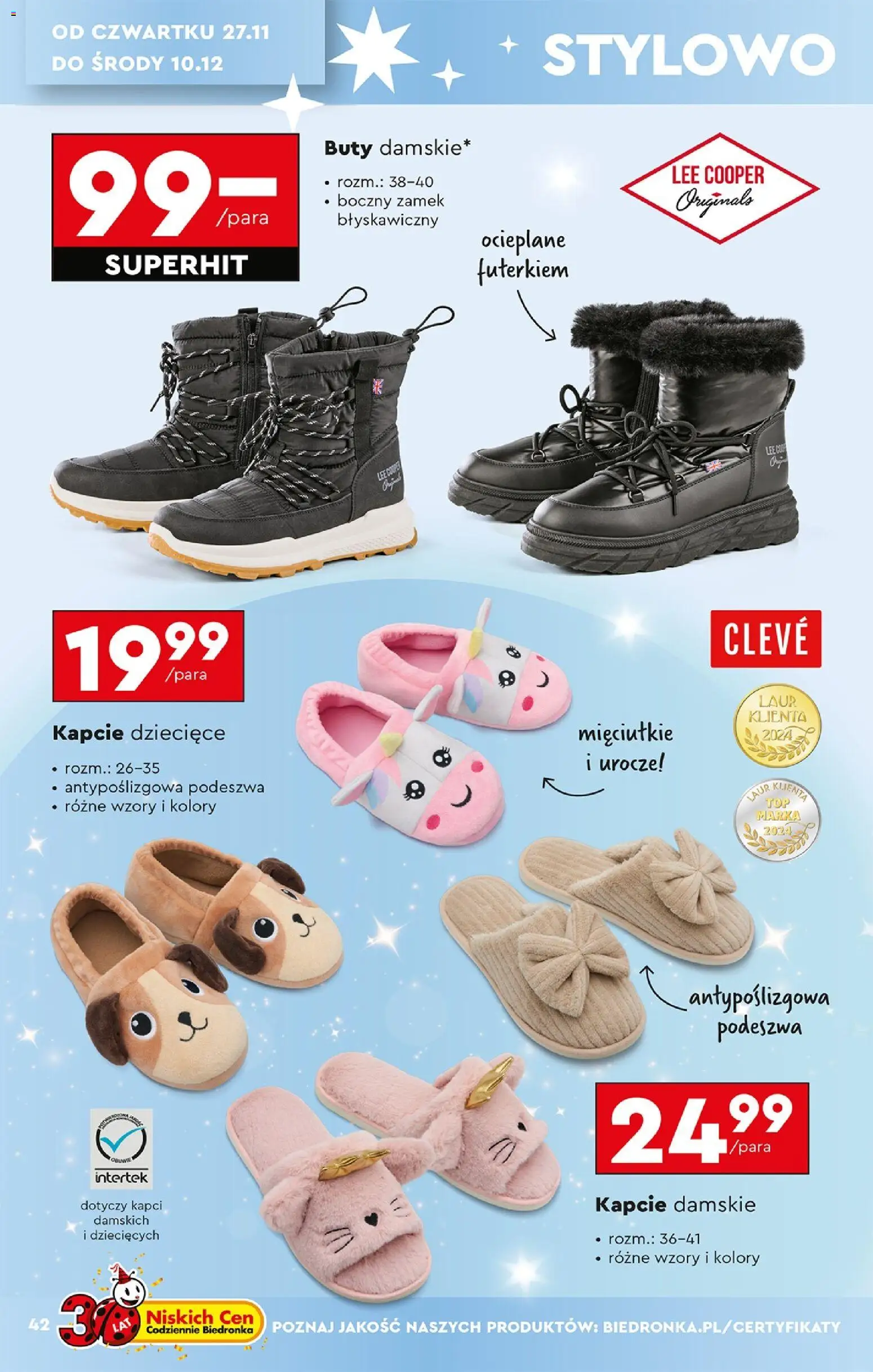 Biedronka Black Friday od 24.11.2025 | Strona: 44 | Produkty: Buty, Kapcie