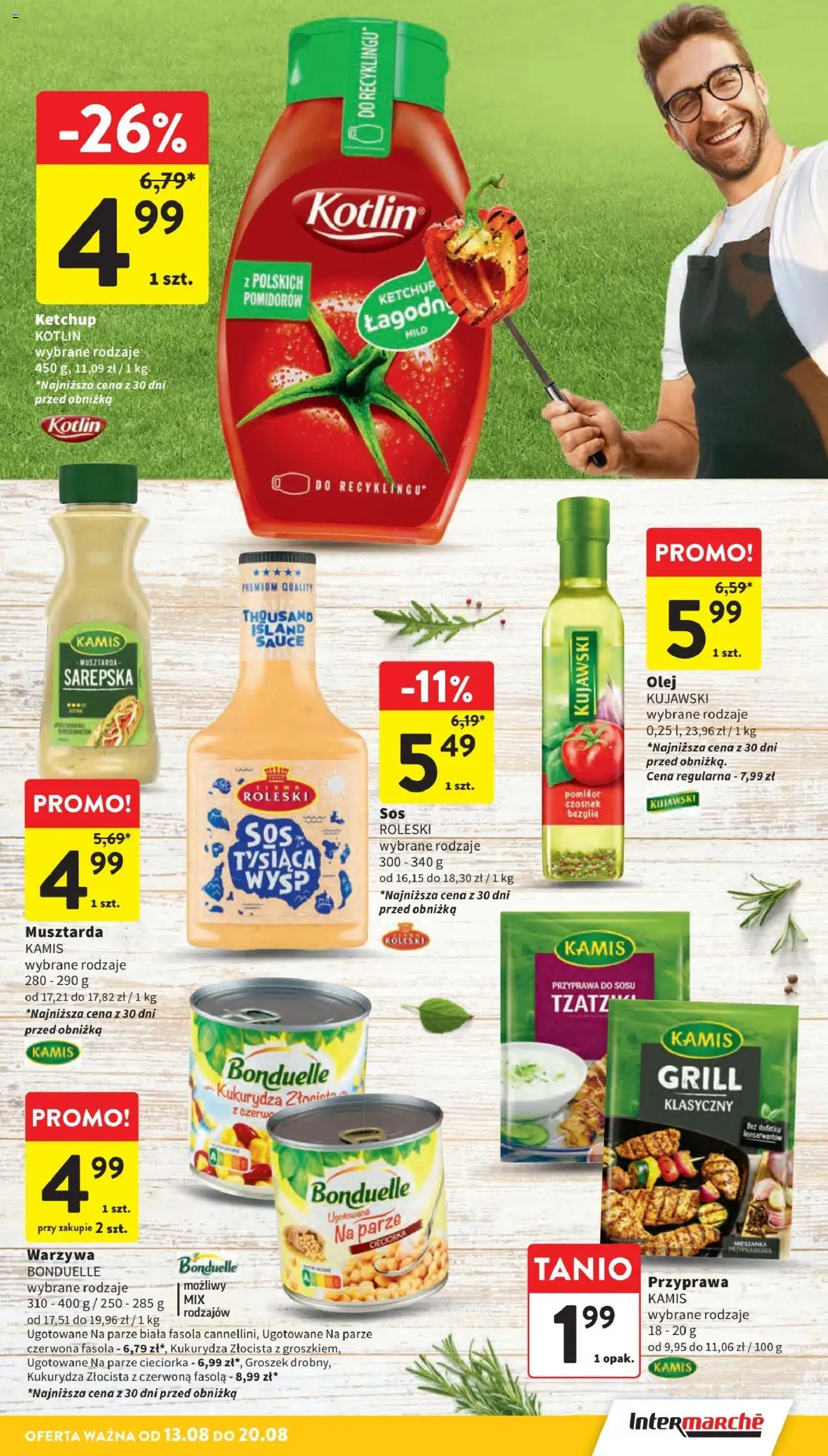 Intermarche Gazetka od 13.08.2025 | Strona: 13 | Produkty: Groszek, Ketchup, Cieciorka, Musztarda