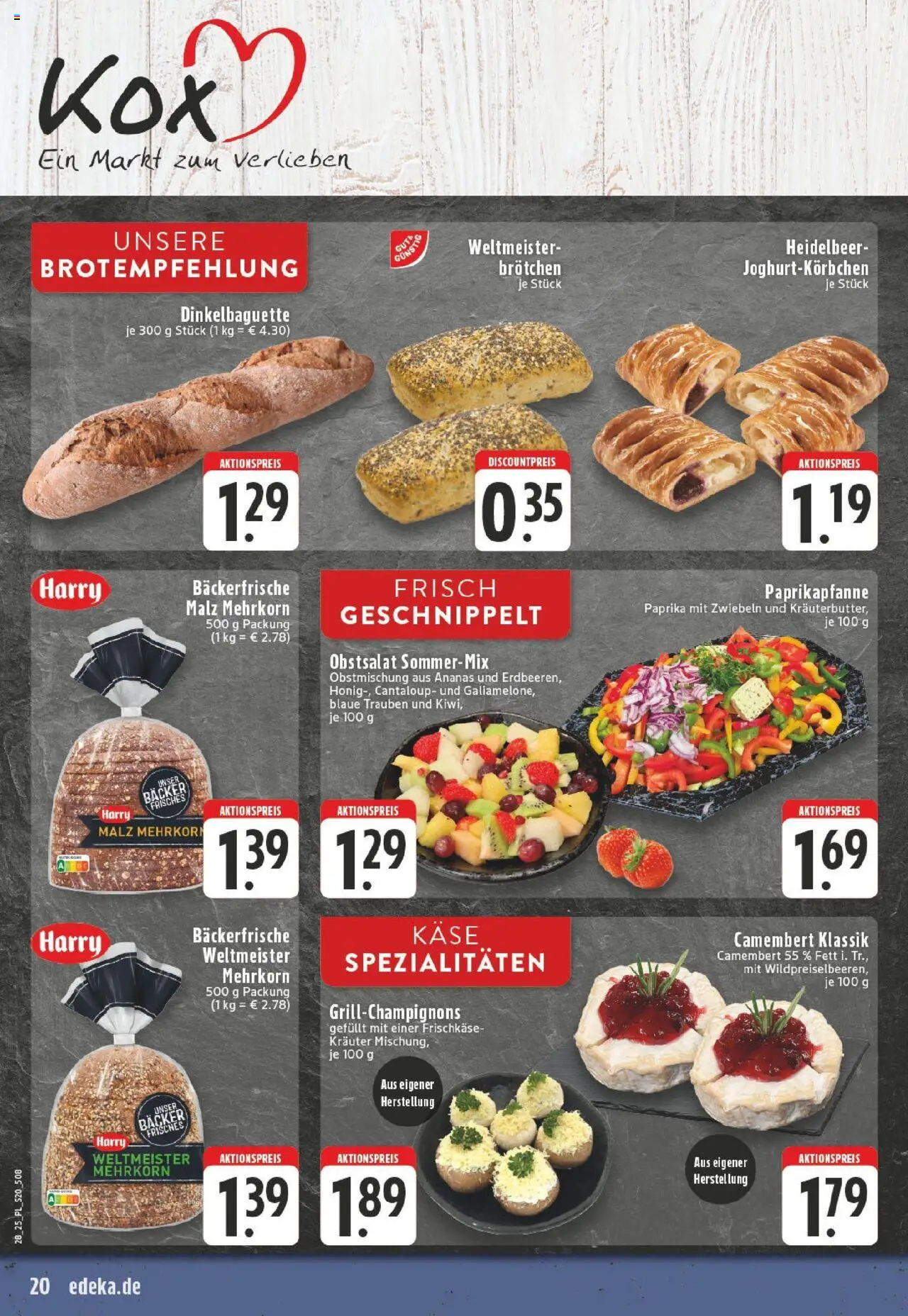 Edeka prospekt Kerken-Aldekerk	 - gültig ab dem 06.07.2025 | Seite: 20 | Produkte: Käse, Zwiebeln, Paprika, Frischkase