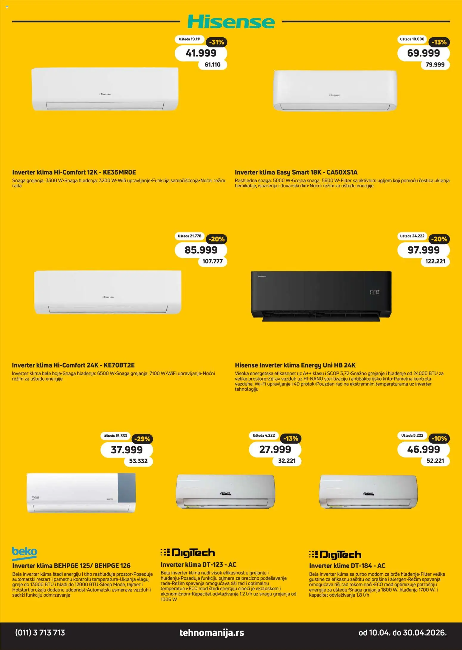 Tehnomanija katalog - važi od 10.04.2026 | Strana: 8 | Proizvode: Inverter klima, Klima