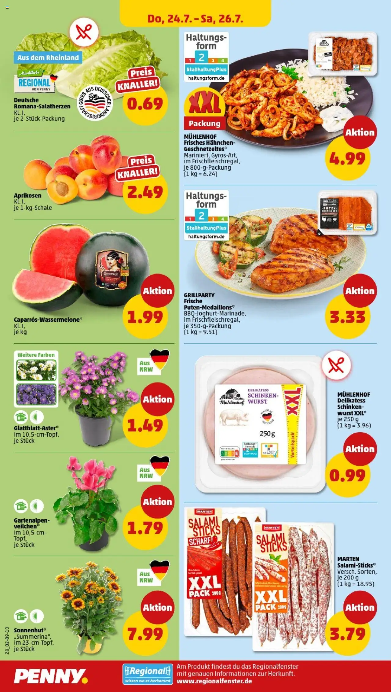 Penny Nordrhein - Westfalen - gültig ab dem 21.07.2025 | Seite: 28 | Produkte: Hahnchen, Wurst, Schinken