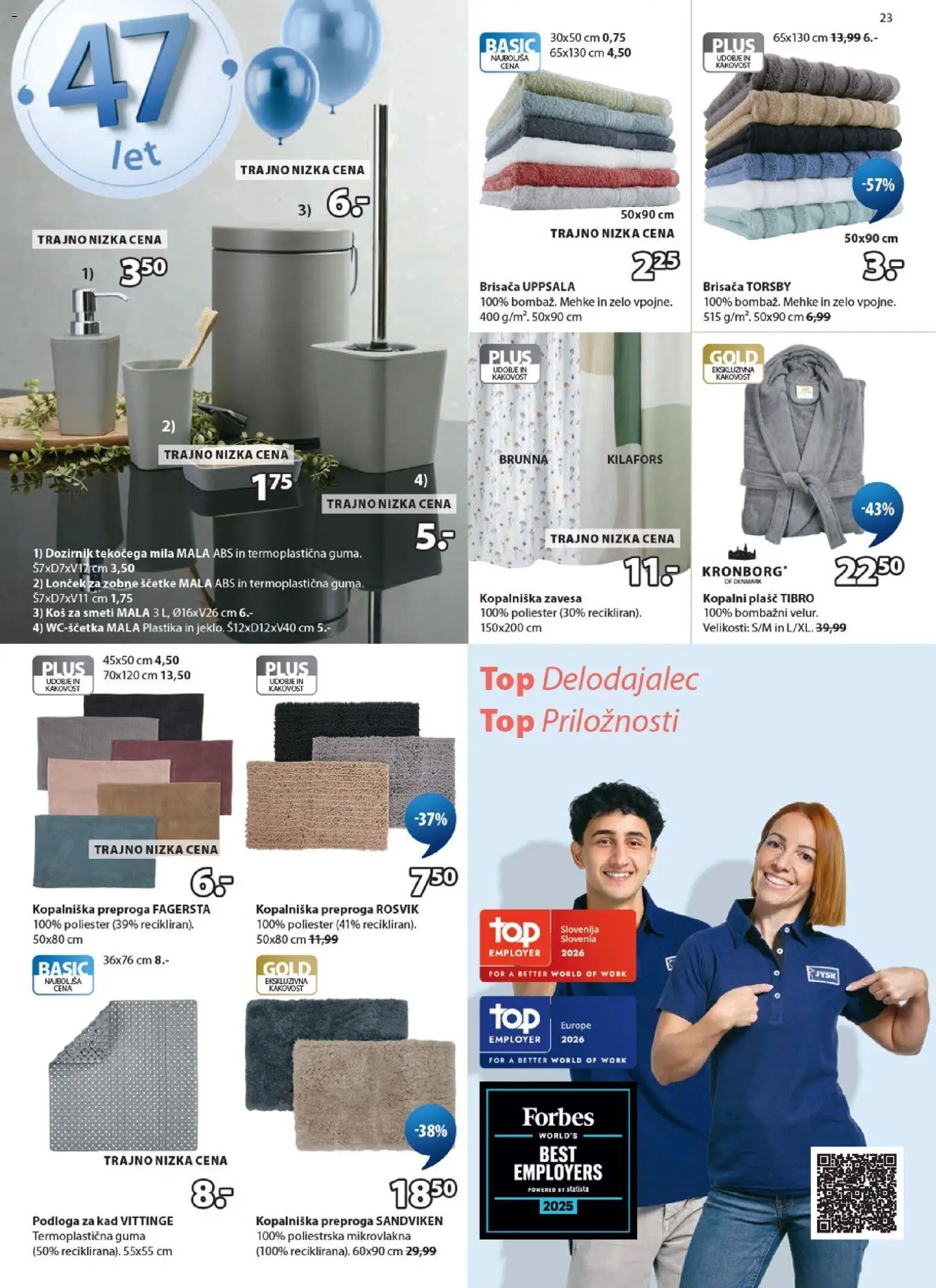 Novi JYSK katalog ponudbe – veljaven od 22.04.2026 | Stran: 23 | Izdelki: Brisača, Kos, Preproga, Kopalni plasc