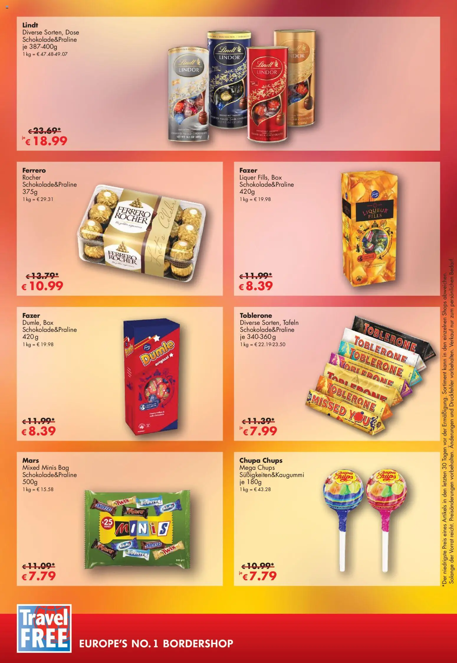Travel Free Angebote – gültig ab 01.11.2025 | Seite: 2 | Produkte: Box, Mars, Twix, Lindt
