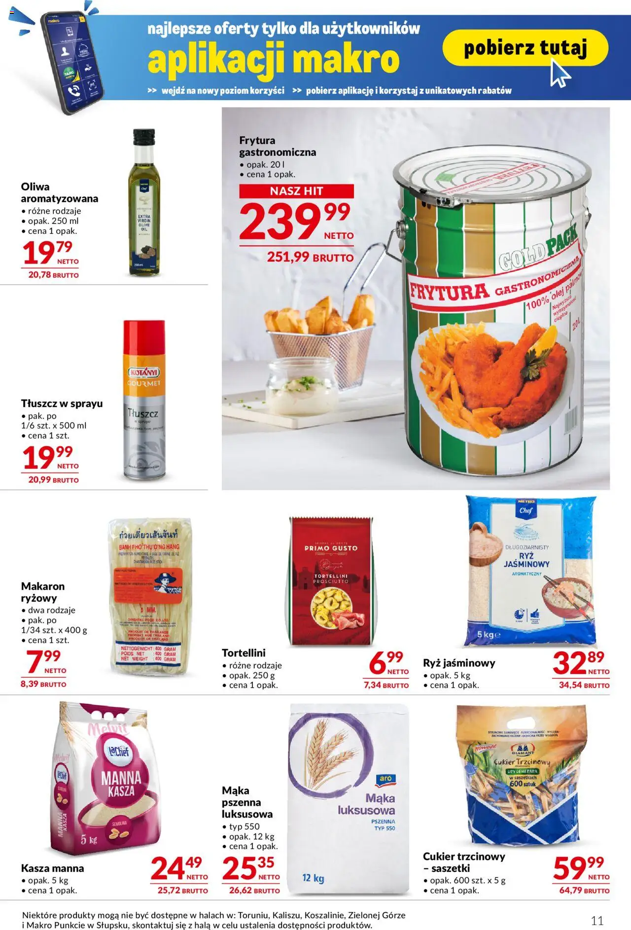 Makro Gazetka - Oferta dla gastronomii od 27.05.2025 | Strona: 11 | Produkty: Frytura, Tortellini, Prosciutto, Makaron