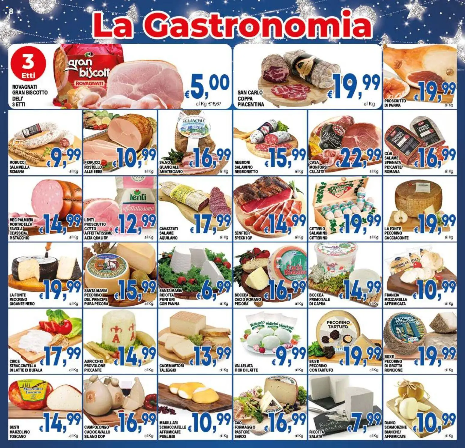 Volantino DEM del 16.12.2025 | Pagina: 8 | Prodotti: Provolone, Mozzarella, Ricotta, Guanciale