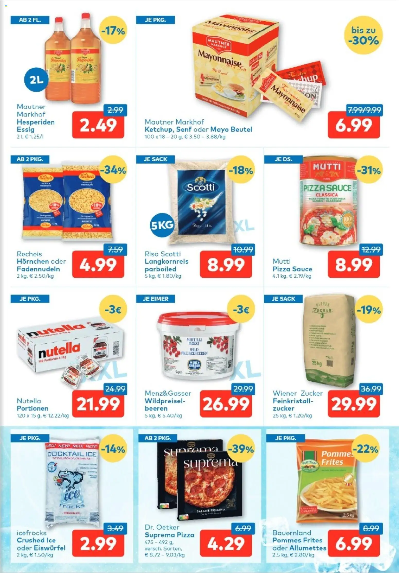 T&G - Tirol gültig ab 09.04.2026 | Seite: 3 | Produkte: Mayonnaise, Zucker, Pizza, Tomaten