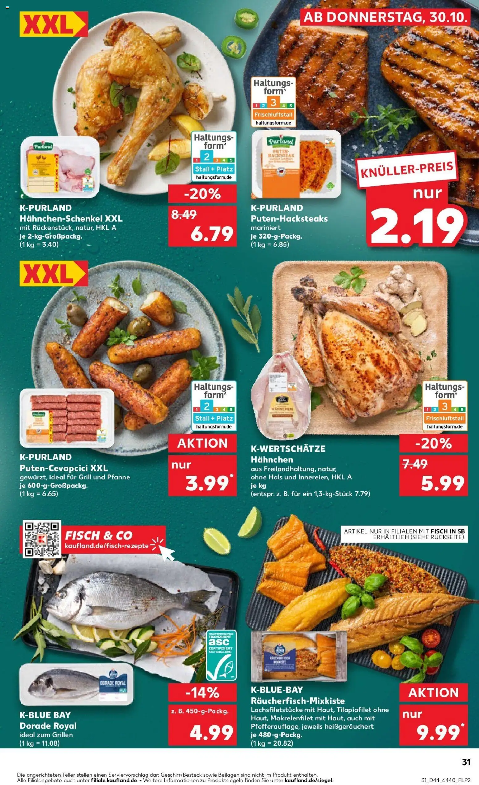 Kaufland prospekt Rüsselsheim Am Main	 – gültig ab 30.10.2025 | Seite: 31 | Produkte: Grill, Hahnchen, Hahnchenschenkel, Cevapcici