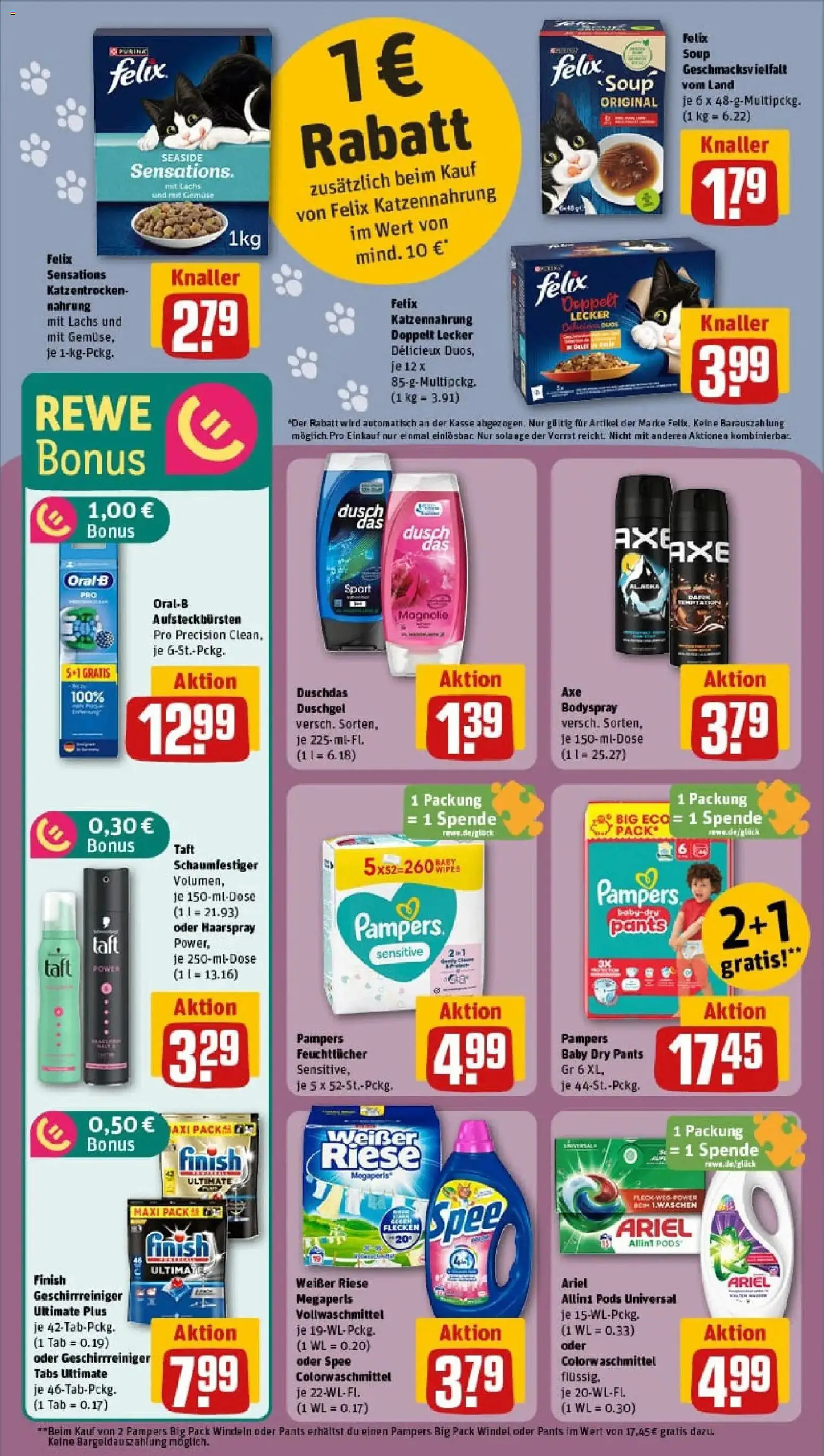 Rewe prospekt Fellbach	 – gültig ab 17.11.2025 | Seite: 22 | Produkte: Finish, Duschgel, Axe, Shower Gel