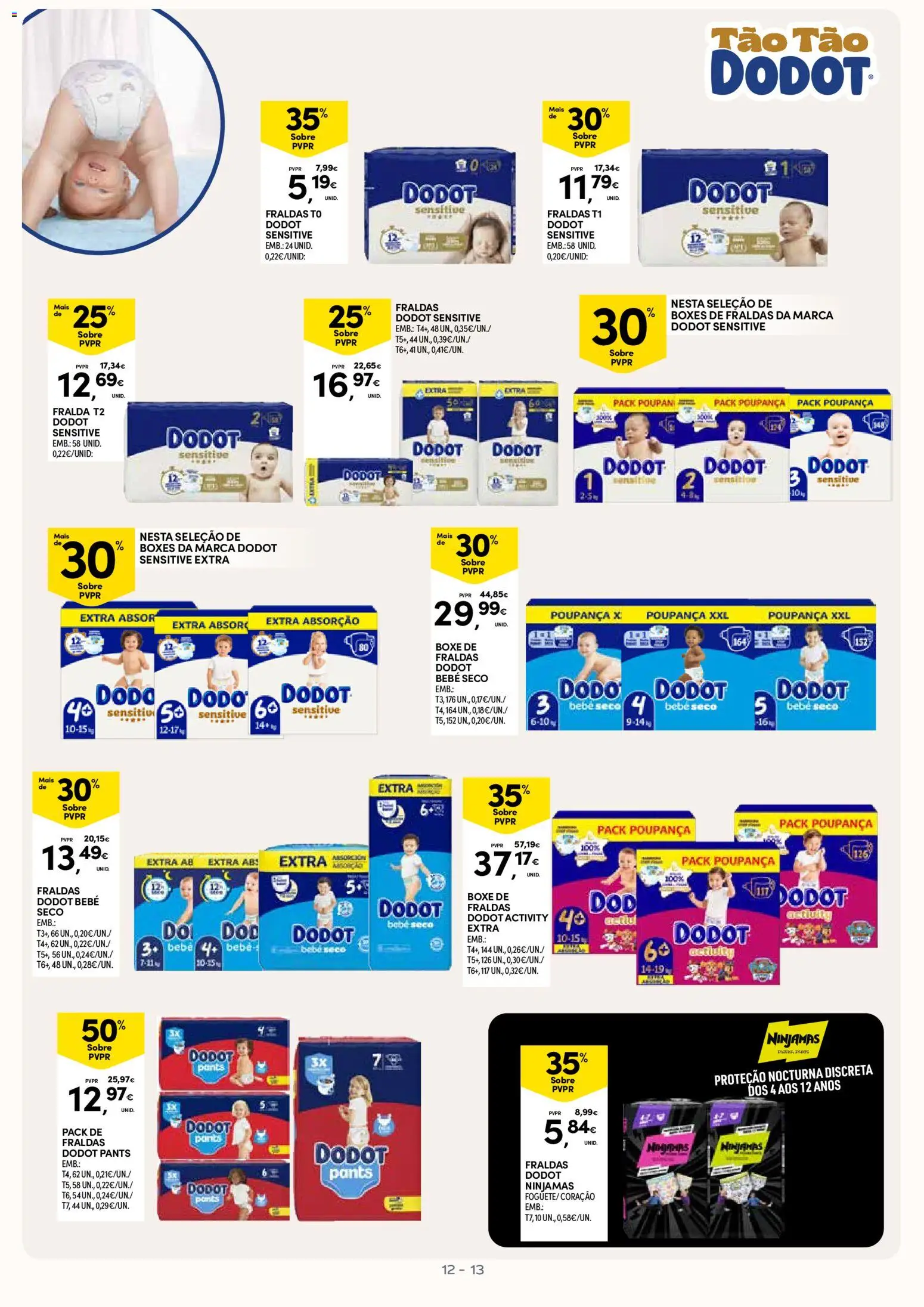 Continente - Açores: Bebé │ válido de 20.01.2026 | Página: 13 | Produtos: Fraldas, Fraldas dodot