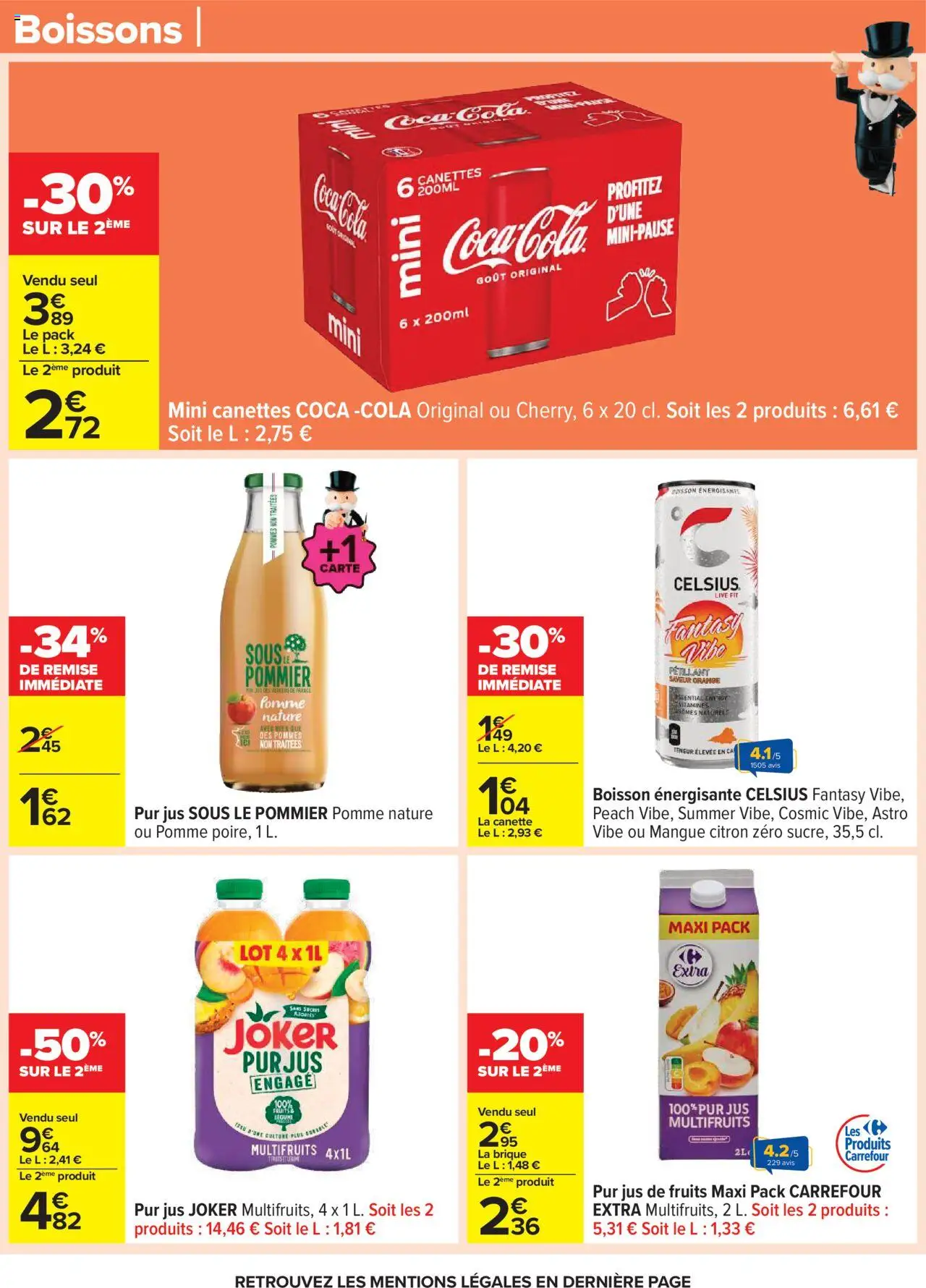  | Page: 54 | Produits: Mangue, Pomme, Boisson énergisante, Coca cola