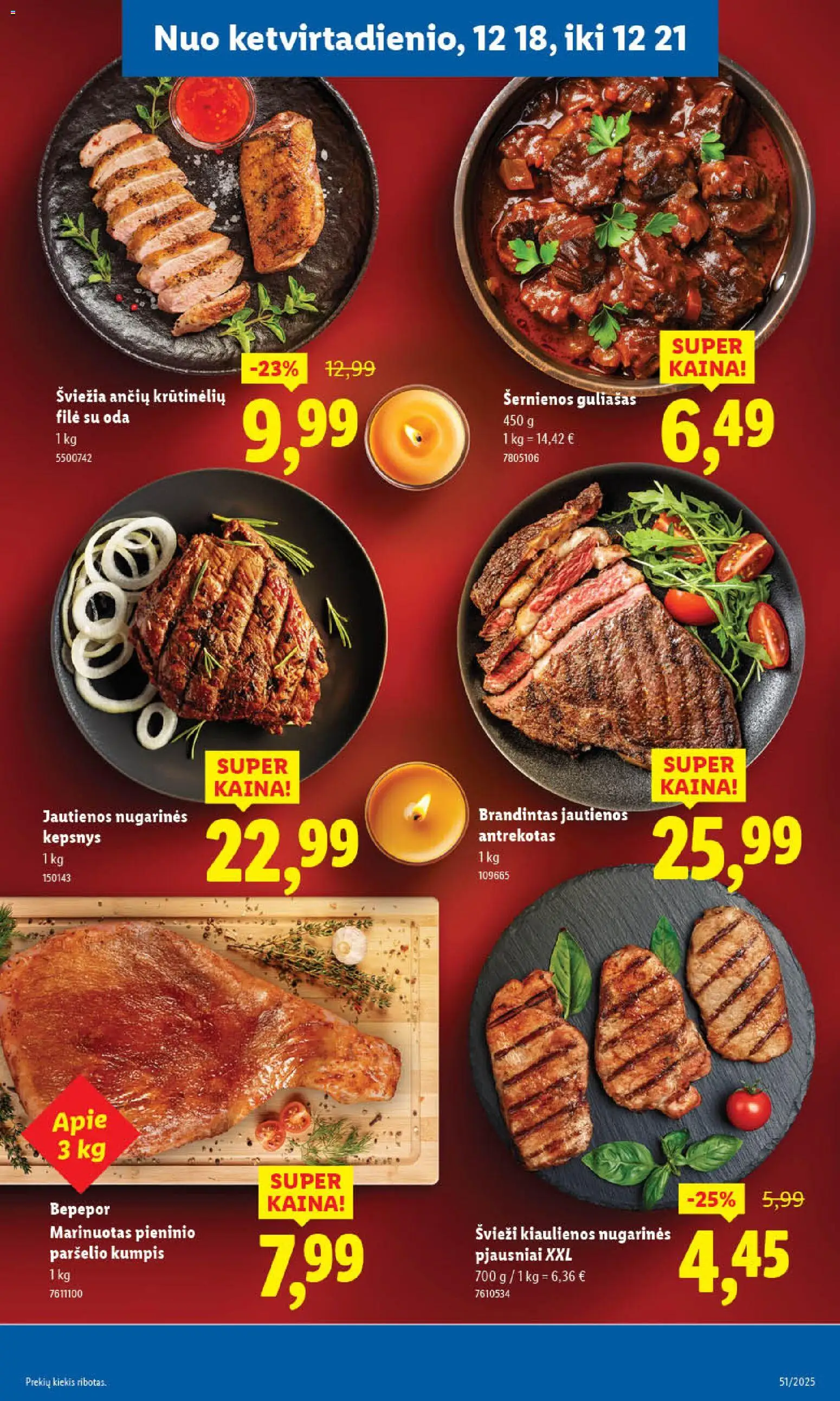 LIDL akcijos nuo 18.12.2025 | Puslapis: 13 | Prekių: Kiaulienos, Jautienos, Kumpis