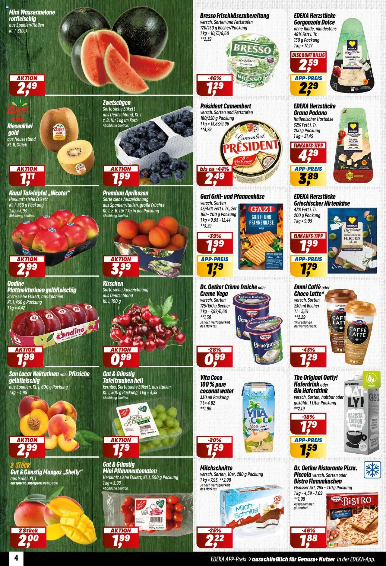 Simmel Prospekt 	 - gültig ab dem 04.08.2025 | Seite: 4 | Produkte: Grill, Käse, Zwetschgen, Creme