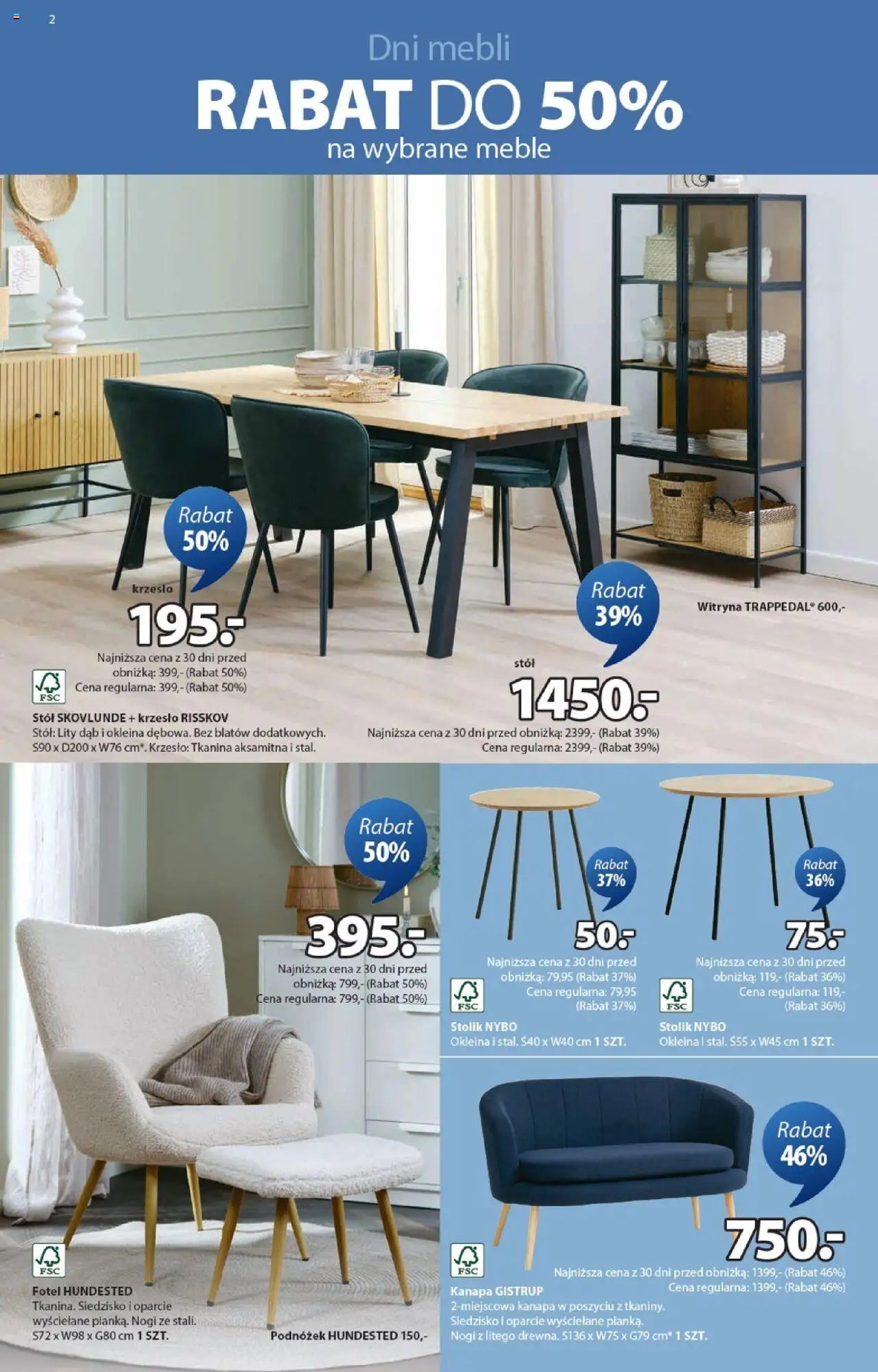 JYSK Gazetka od 10.09.2025 | Strona: 2 | Produkty: Kanapa, Stół, Krzesło, Witryna