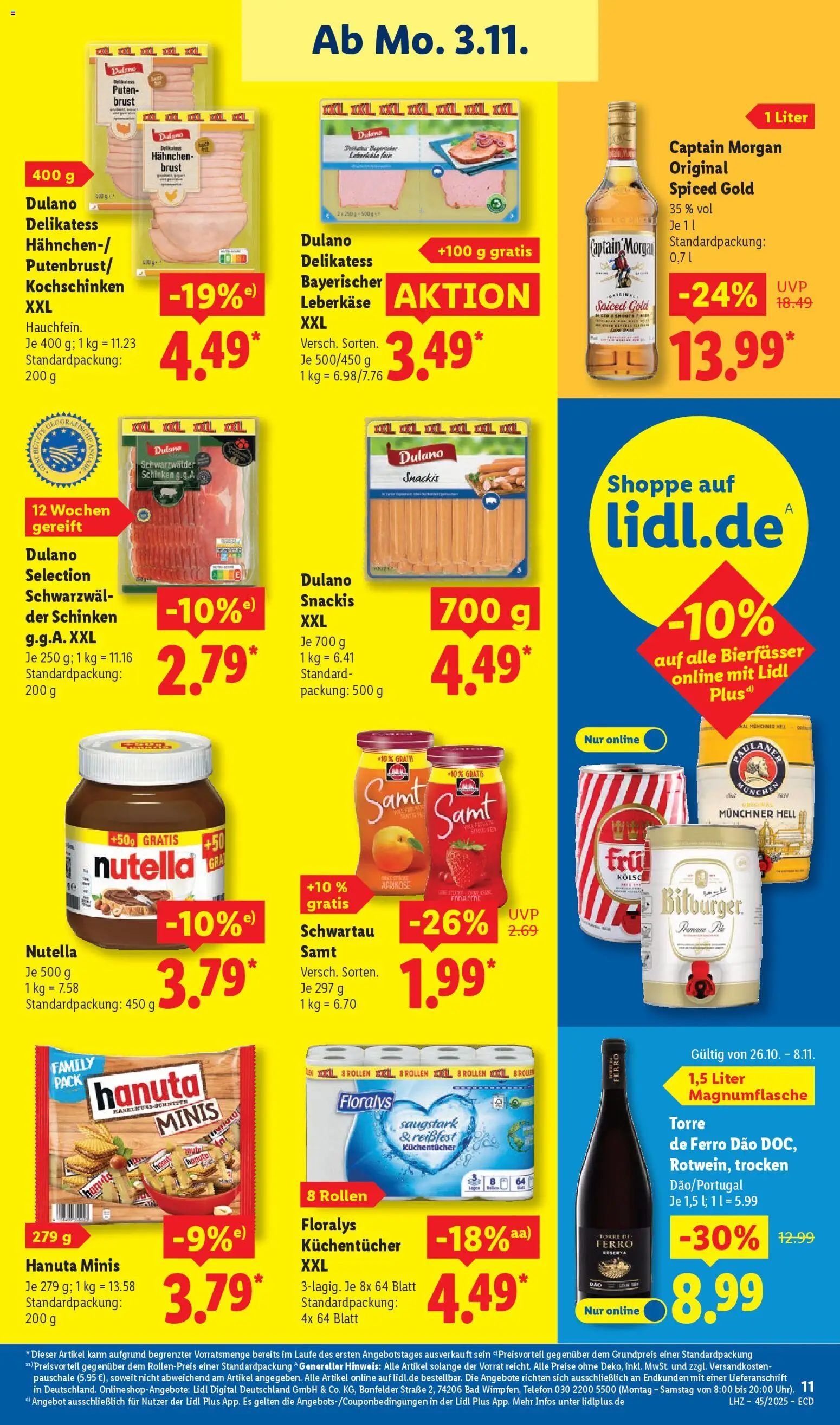 Lidl - Prospekt – gültig ab 03.11.2025 | Seite: 19 | Produkte: Hahnchen, Bad, Schinken, Telefon