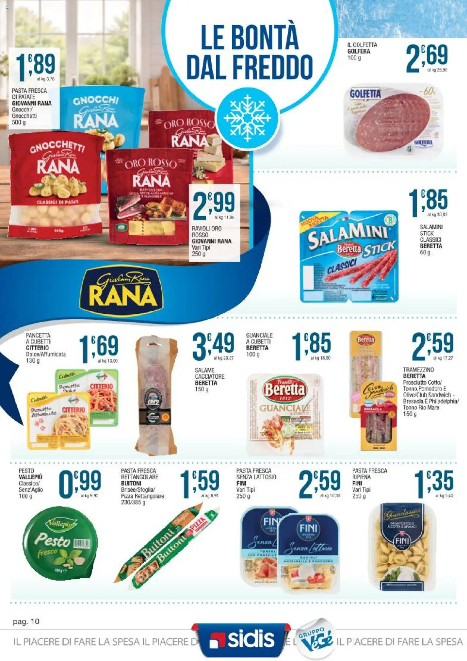Volantino Sidis del 23.02.2026 | Pagina: 10 | Prodotti: Pizza, Patate, Tramezzino, Gnocchetti