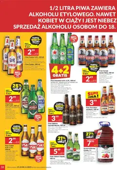 Pogląd oferty "Twój Market Gazetka" - ważna od 29.10.2025 | Strona: 32 | Produkty: Syrop malinowy, Piwo perła, Tyskie, Heineken
