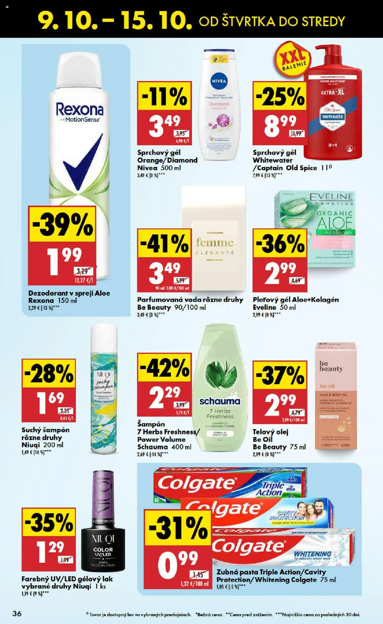 Nové Biedronka akcie – leták je platný od 09.10.2025 | Strana: 36 | Produkty: Olej, Old Spice, Šampón, Sprchový gél