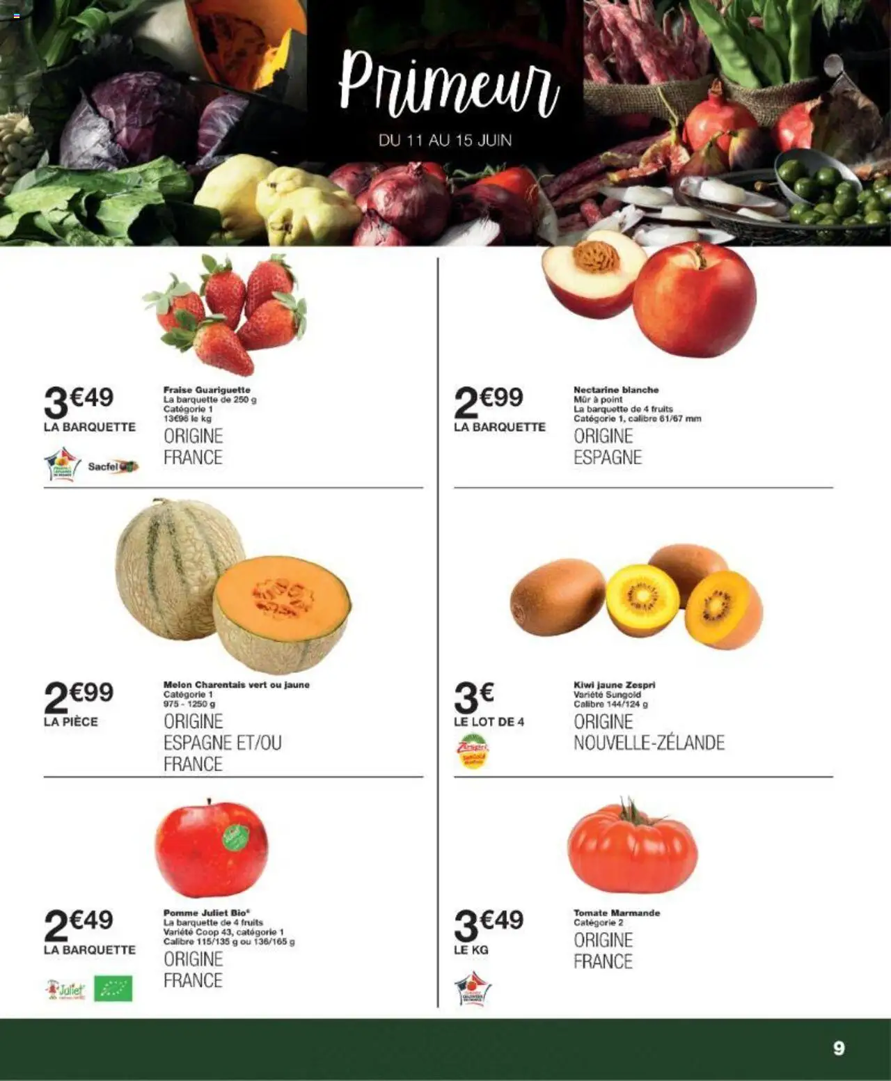  | Page: 9 | Produits: Fraise, Nectarine, Pomme, Kiwi