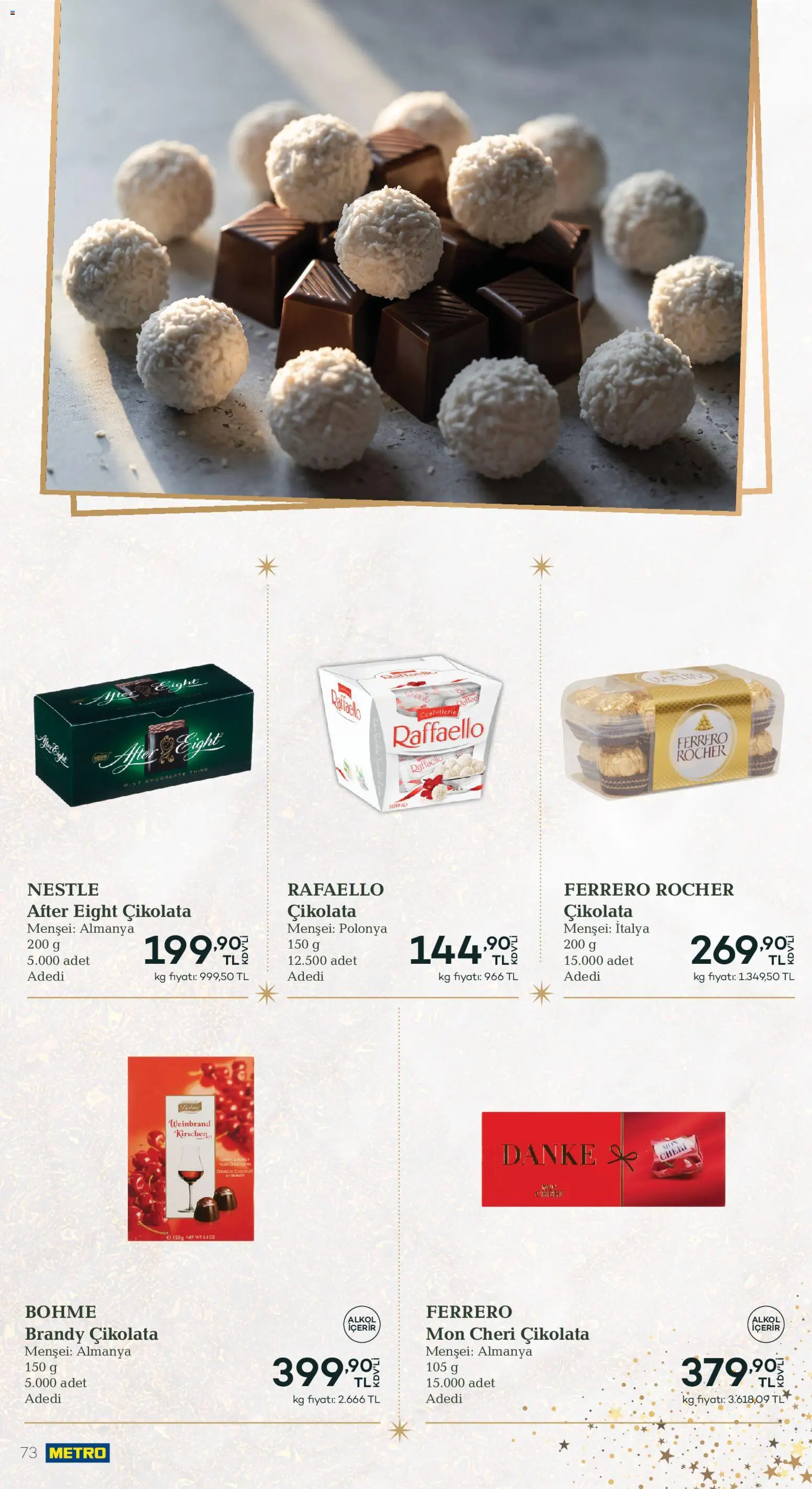 Metro - Yılbaşı Sofra Kataloğu - 01.12.2025 tarihinden itibaren geçerlidir | Sayfa: 73 | Ürünler: Çikolata