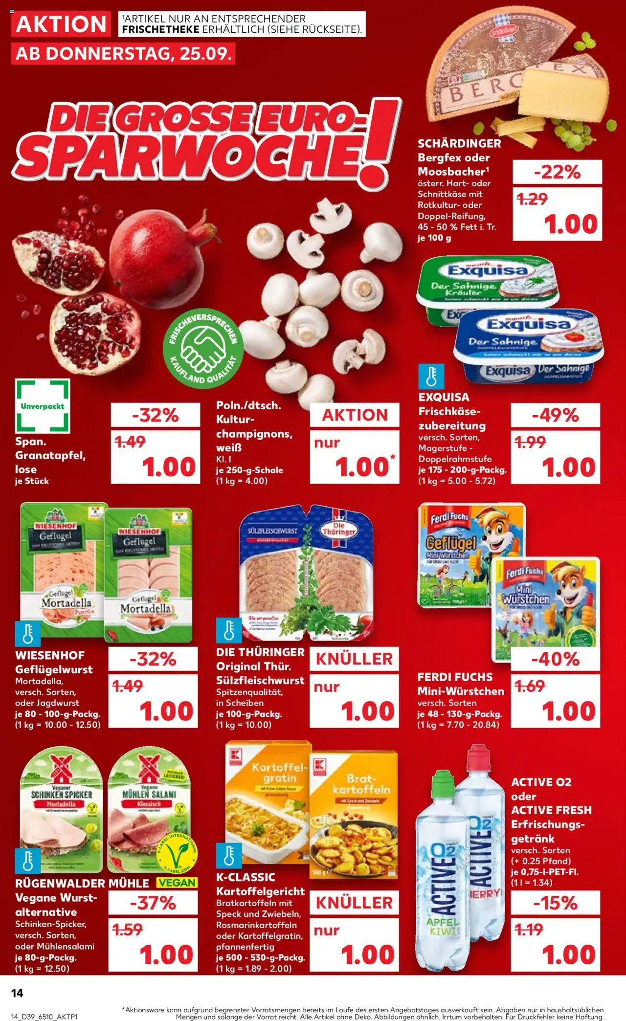 Kaufland prospekt Köln	 – gültig ab 28.09.2025 | Seite: 14 | Produkte: Äpfel, Exquisa, Wurst, Frischkase
