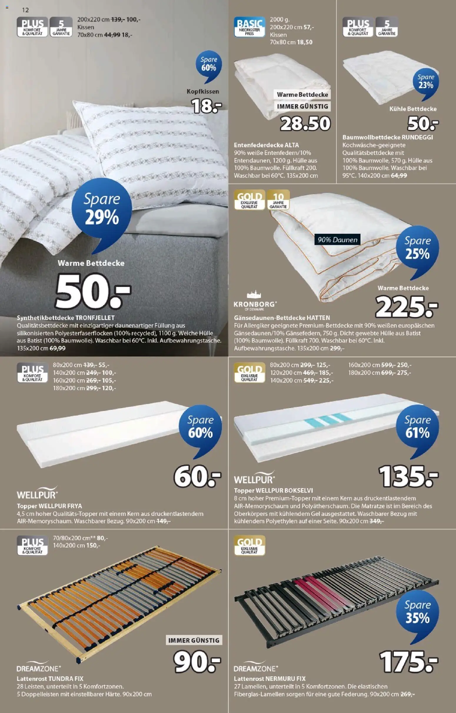 JYSK Prospekt aktuell gültig ab 04.03.2026 | Seite: 12 | Produkte: Hülle, Matratze, Kissen, Lattenrost