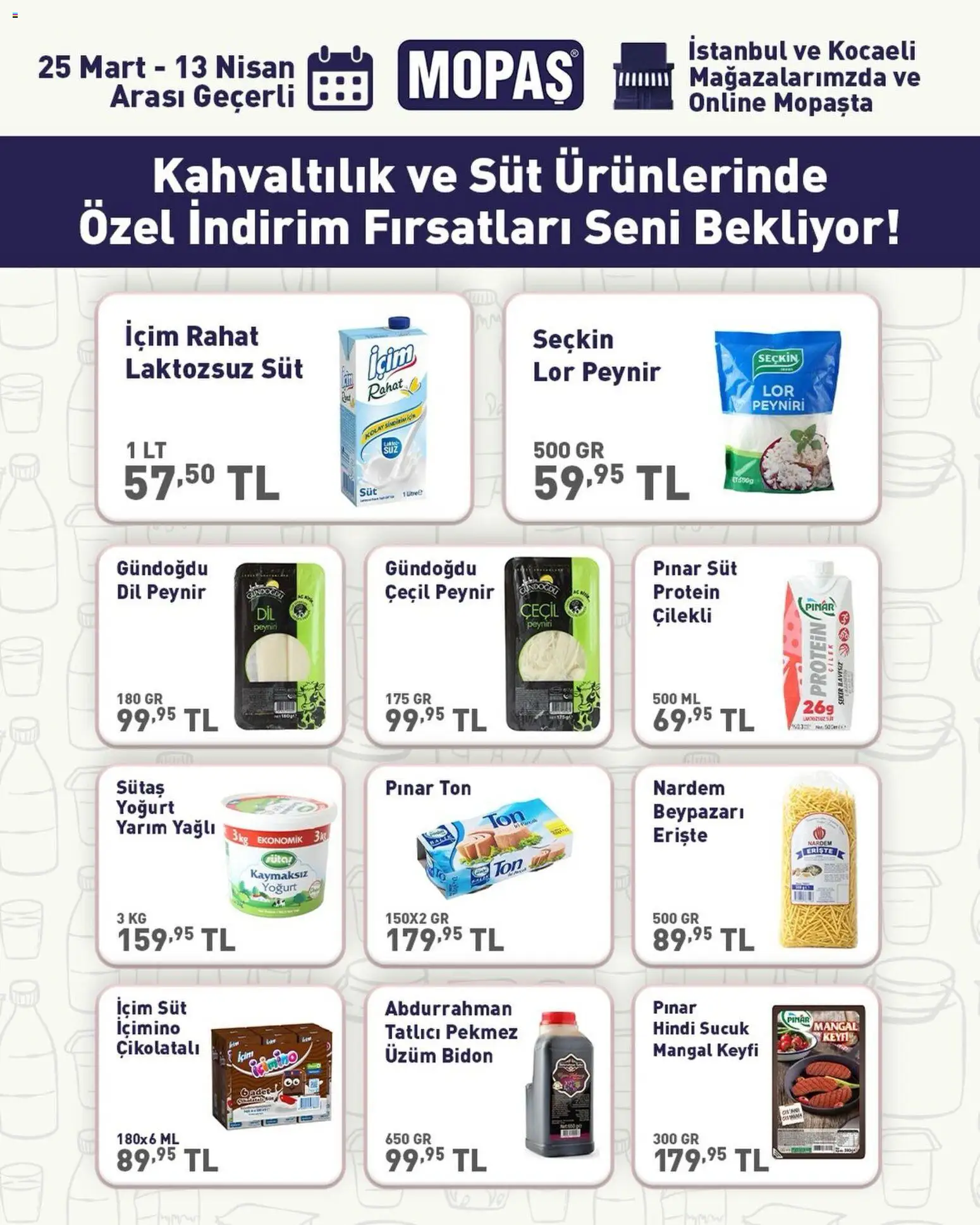 Mopaş Katalog - 25.03.2026 tarihinden itibaren geçerlidir | Sayfa: 1 | Ürünler: Süt, Peynir, Üzüm, Sucuk