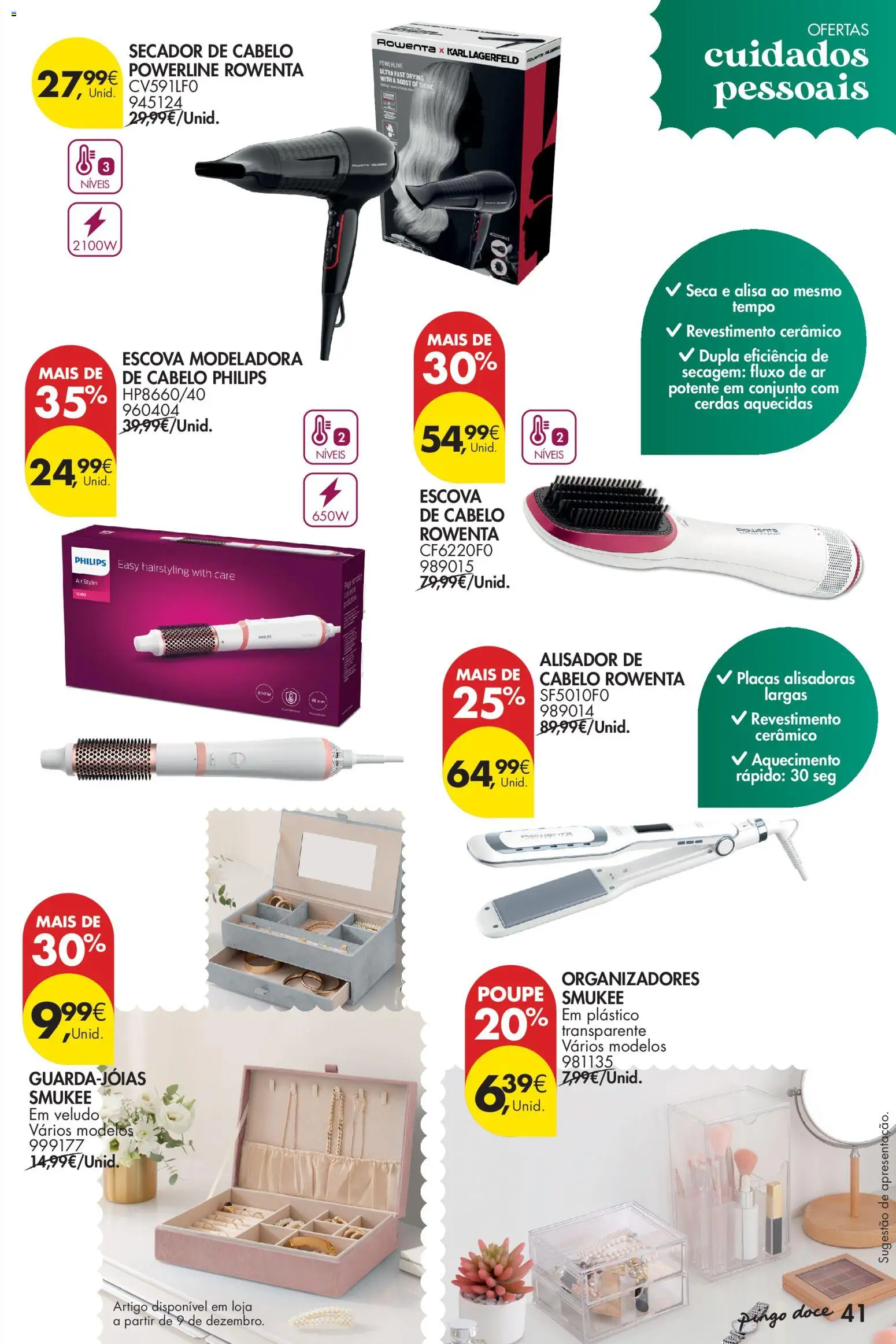 Pingo Doce - Natal │ válido de 11.11.2025 | Página: 41 | Produtos: Secador, Secador de cabelo, Alisador, Escova de cabelo