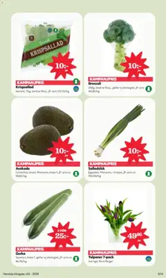 Broccoli, 250g, land se förp., gäller ej ekologisk, jfr-pris 40,00/kg - Förhandsvisning av reklamblad från butik Hemköp aktuell från 12.01.2026 | Sida: 5 | Produkter: Krispsallad, Galler, Salladslök, Broccoli