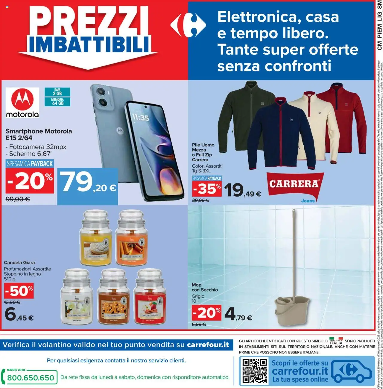 Volantino Carrefour del 20.10.2025 | Pagina: 24 | Prodotti: Schermo, Smartphone, Fotocamera, Candela
