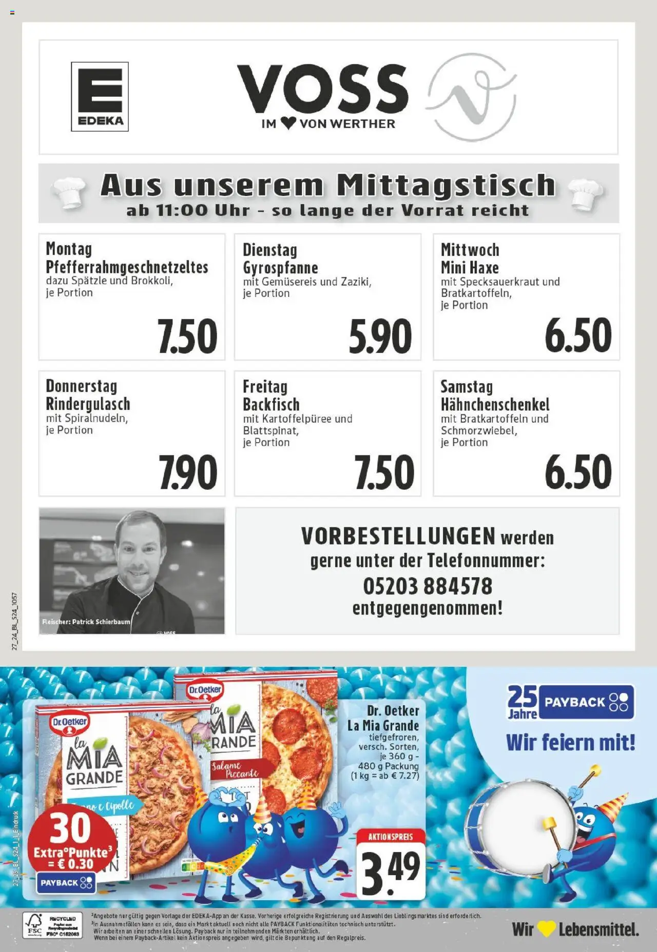 Edeka prospekt Werther	 - gültig ab dem 29.06.2025 | Seite: 24 | Produkte: Rindergulasch, Hahnchenschenkel, Pizza, Uhr