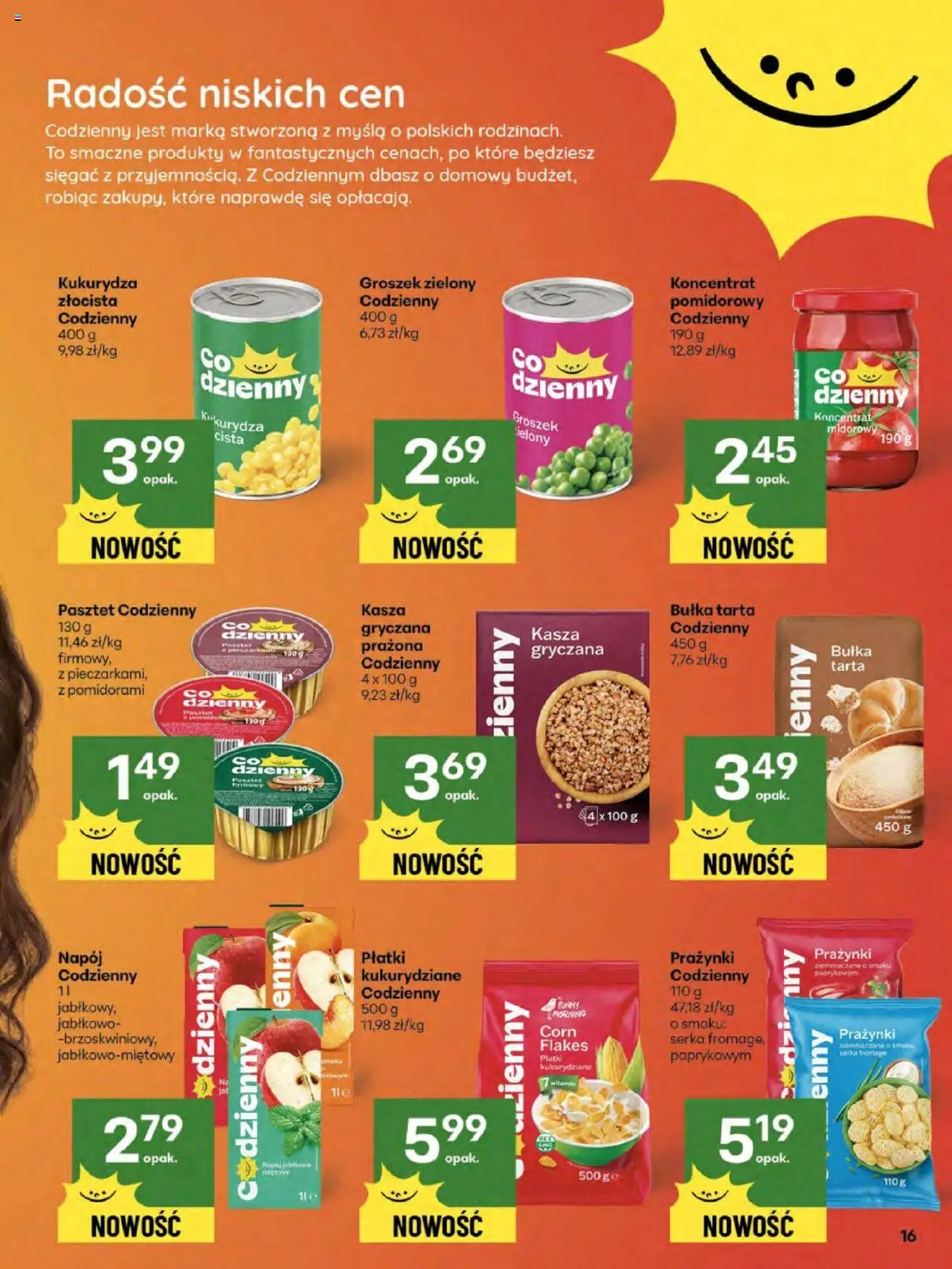 Delikatesy Centrum Gazetka - Sklepy Własne od 21.08.2025 | Strona: 16 | Produkty: Groszek, Kasza, Kukurydza, Bułka