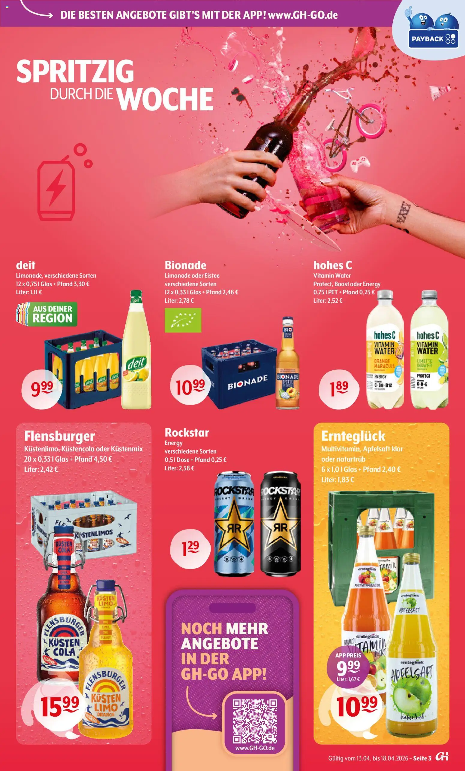 Getränke Hoffmann - Nordrhein - Westfalen – gültig ab 13.04.2026 | Seite: 3 | Produkte: Rockstar, Apfelsaft, Limette, Hohes c