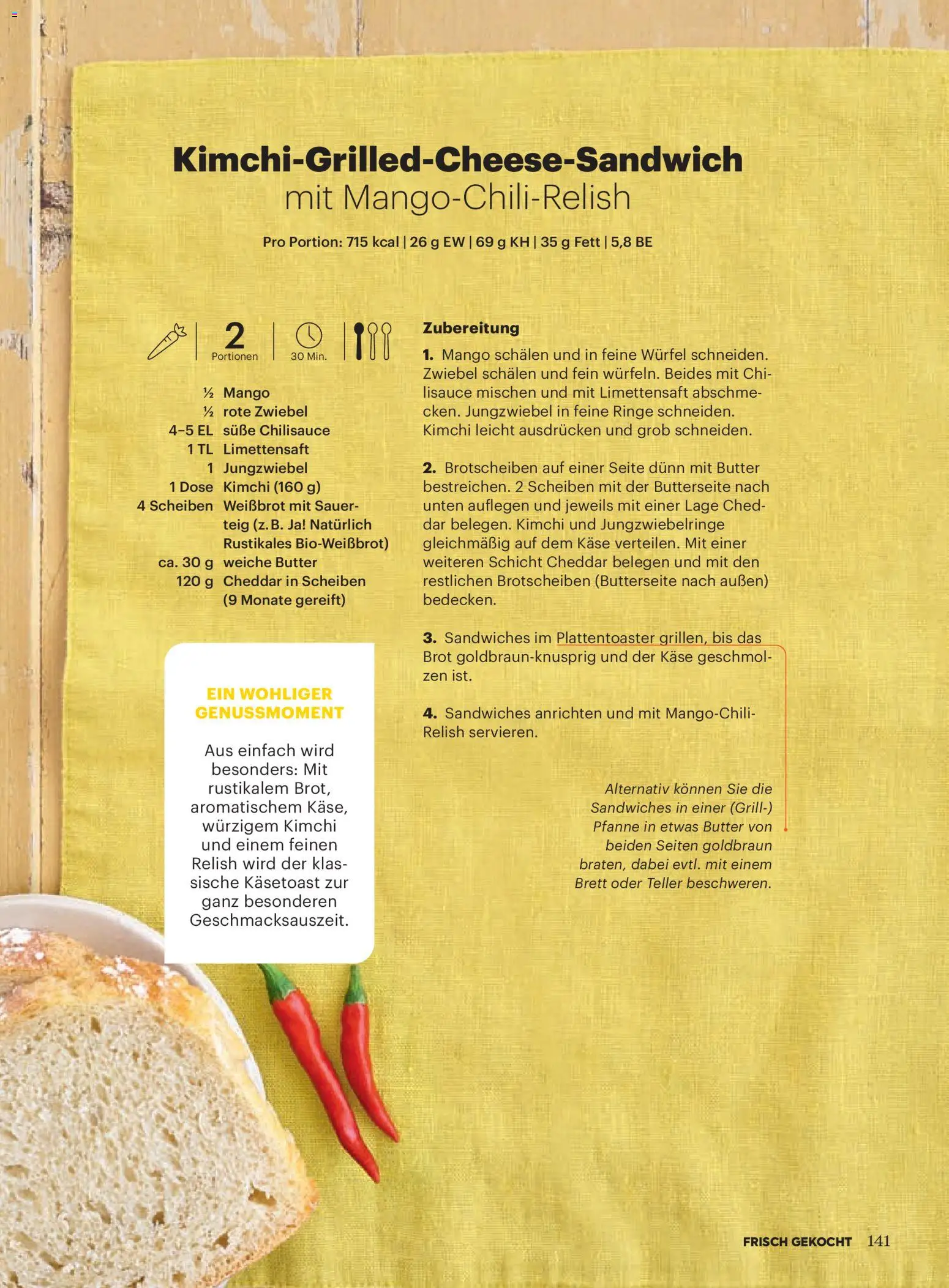 Billa Frisch Gekocht gültig ab 01.05.2026 | Seite: 141 | Produkte: Mango, Butter, Käse, Brot